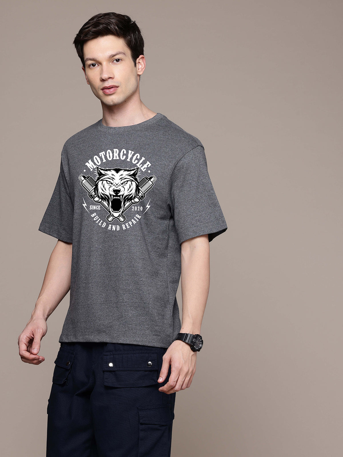 Graphic Oversized Motorcycle Tshirt