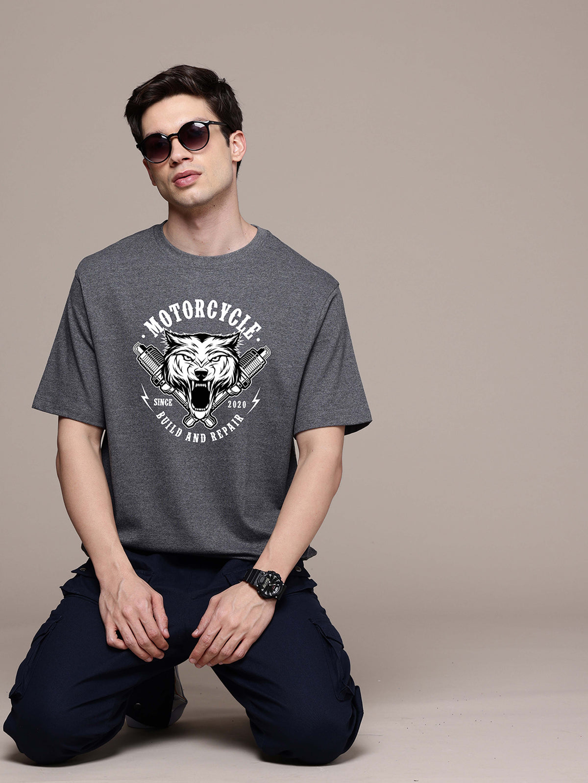 Graphic Oversized Motorcycle Tshirt