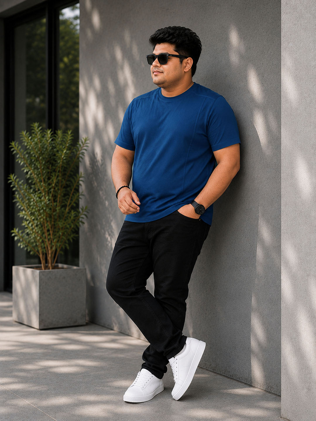 Plus Size Airforce Blue T-Shirt Regular