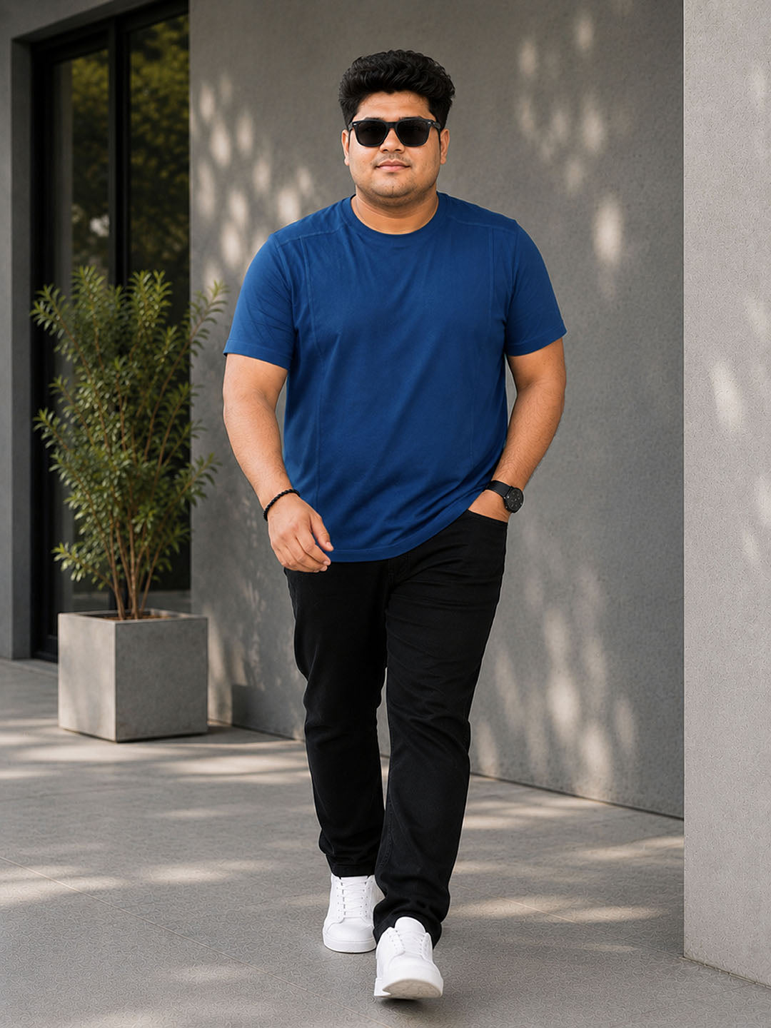 Plus Size Airforce Blue T-Shirt Regular