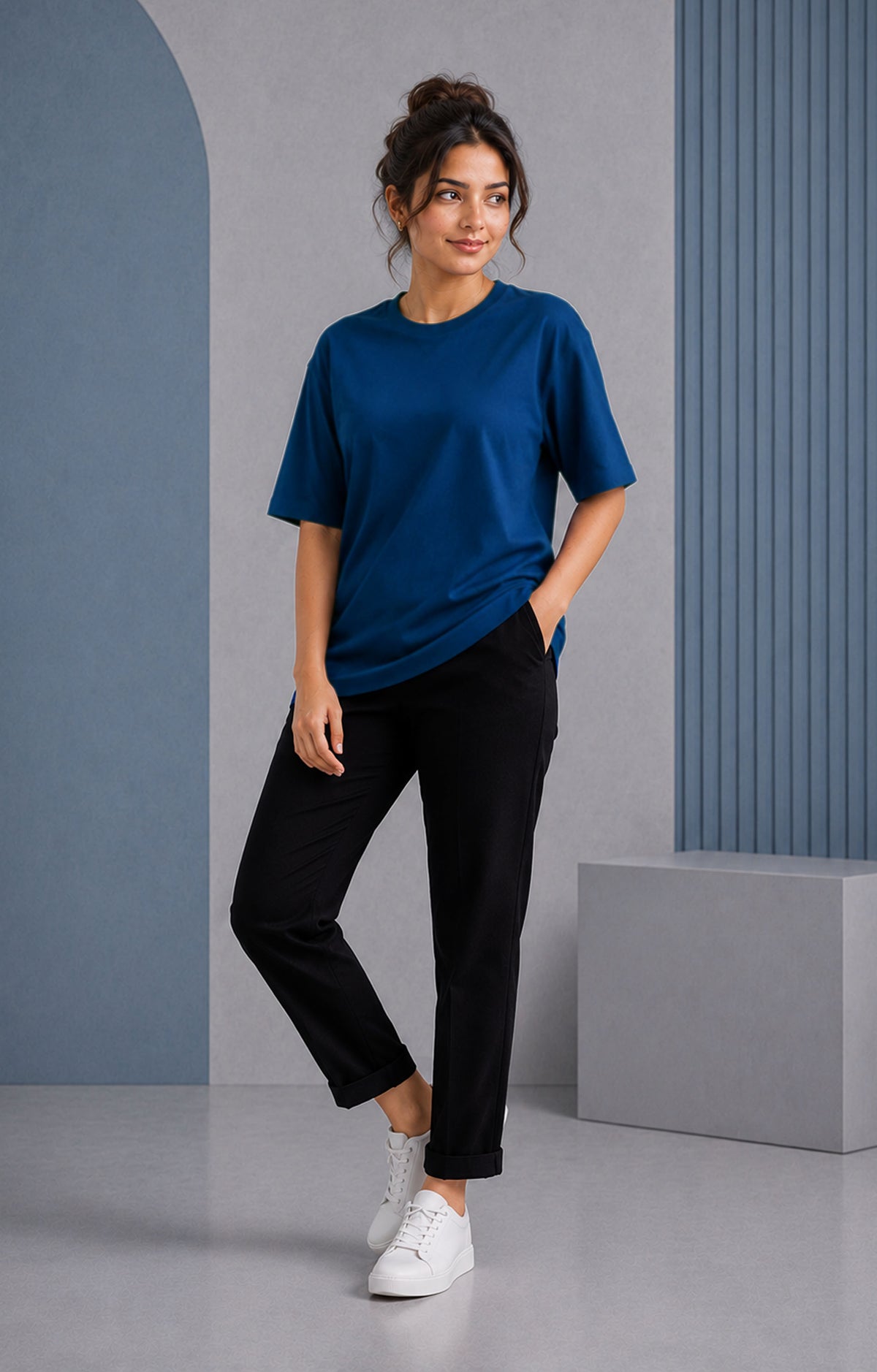 Airforce Blue Oversized T-Shirt