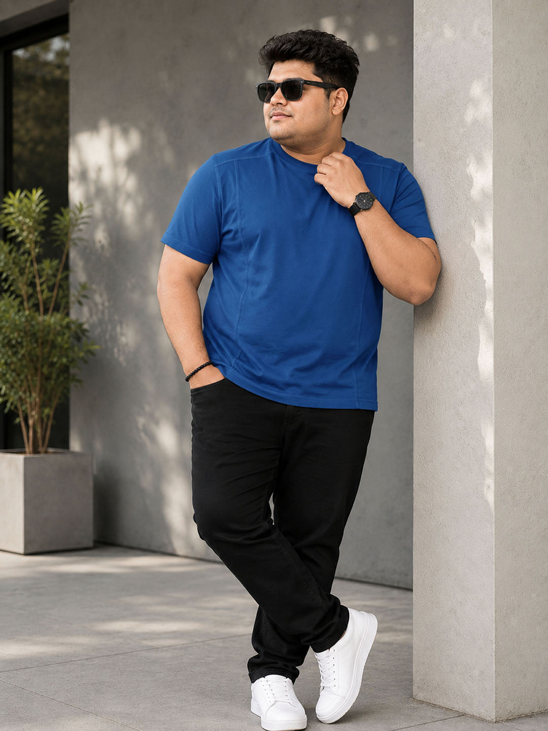 Plus Size Airforce Blue T-Shirt Regular