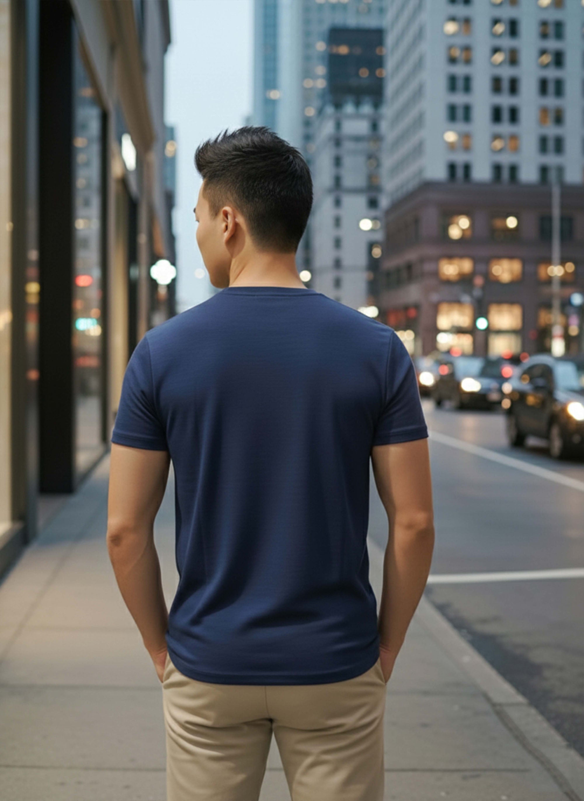 Half Sleeve Airforce Blue T-Shirt