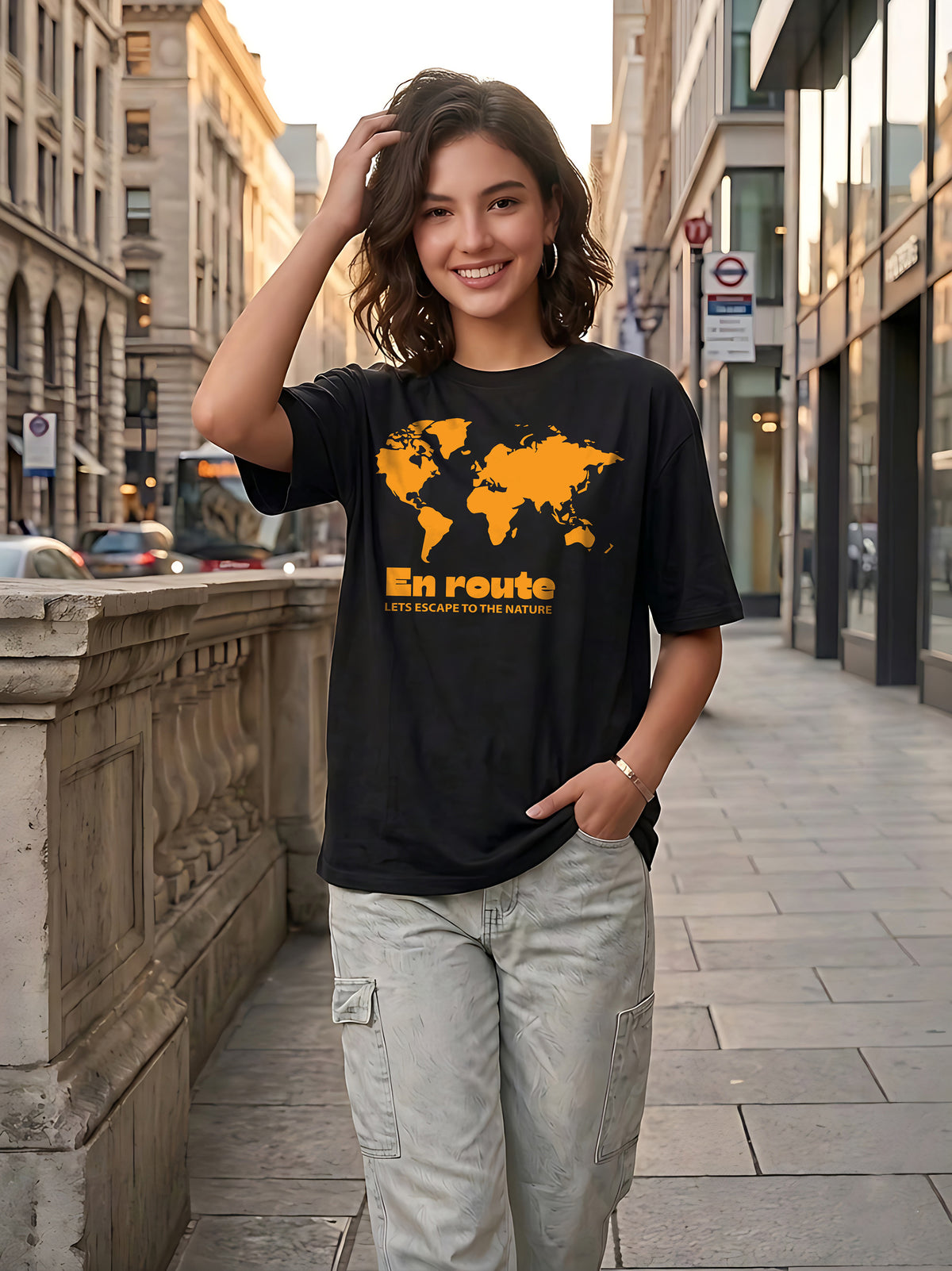 Graphic Oversized T-Shirt Route