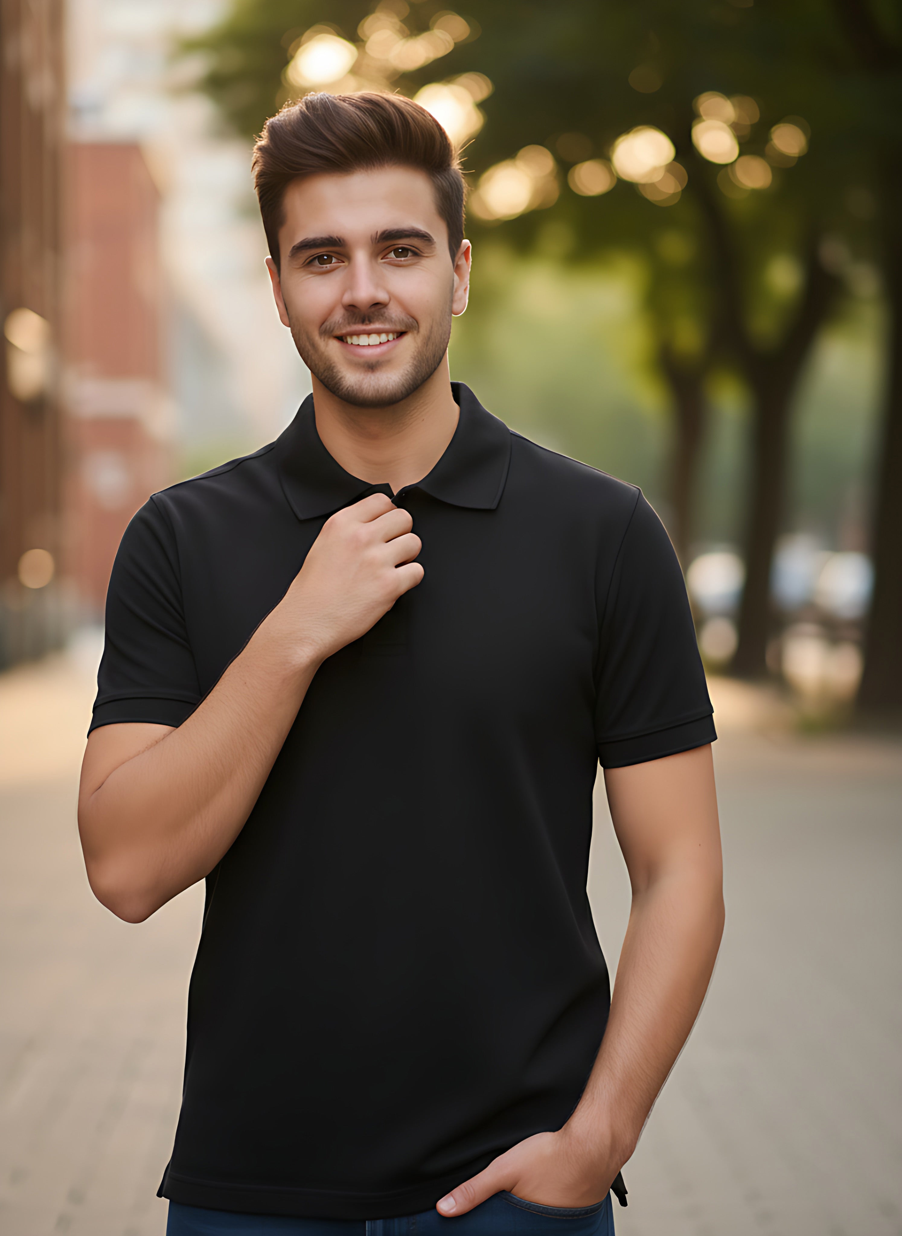 Black Polo T-Shirt