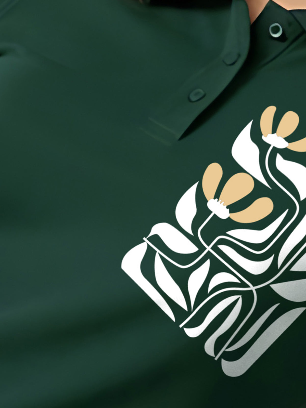 Womens Graphic Polo T-Shirt Flower