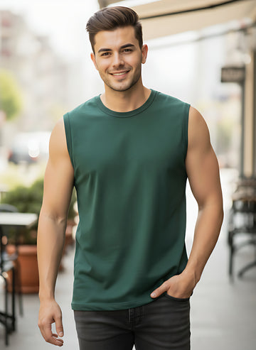 Sleeveless  Green T-Shirt