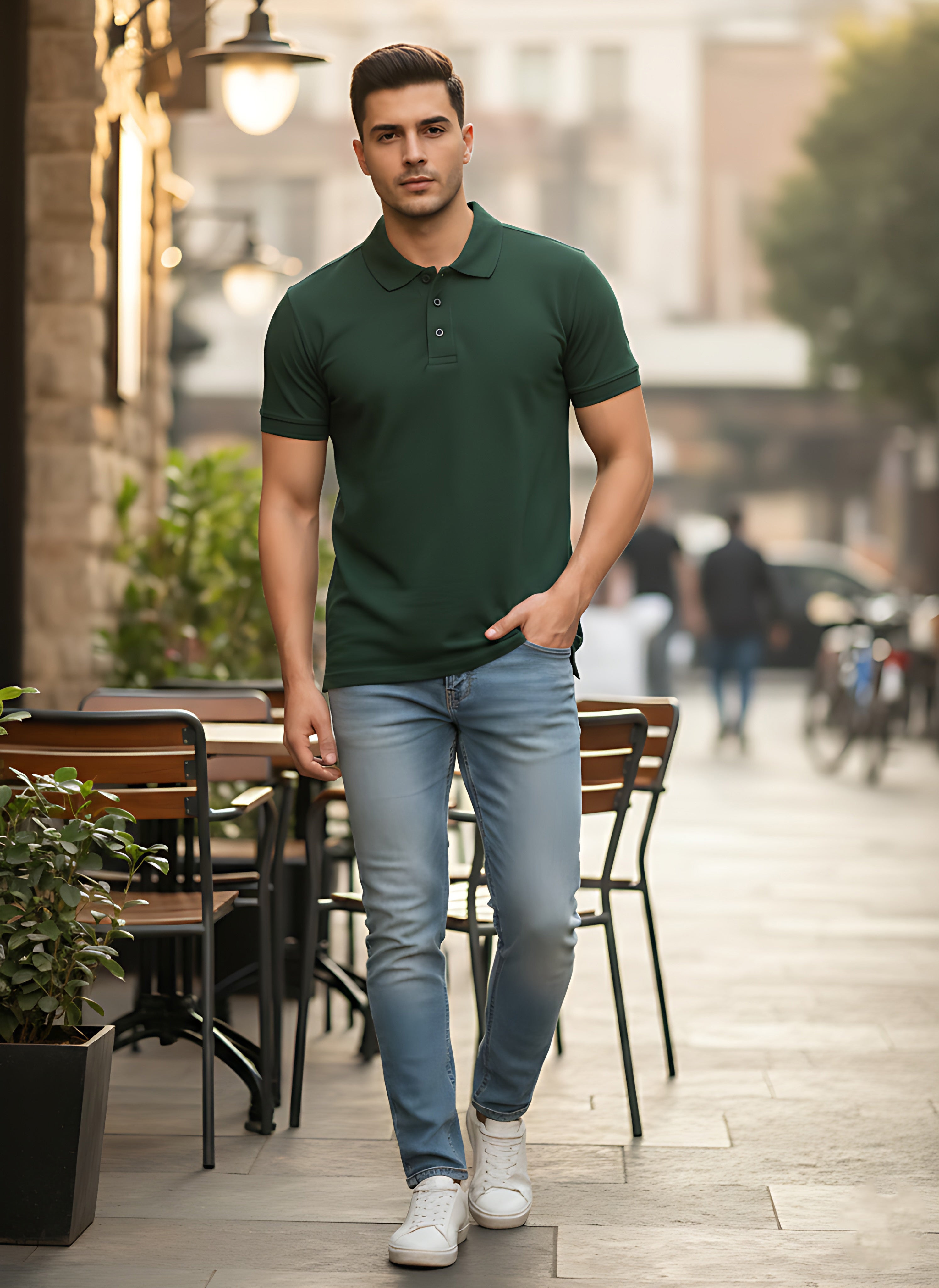 Bottle Green Polo T-Shirt
