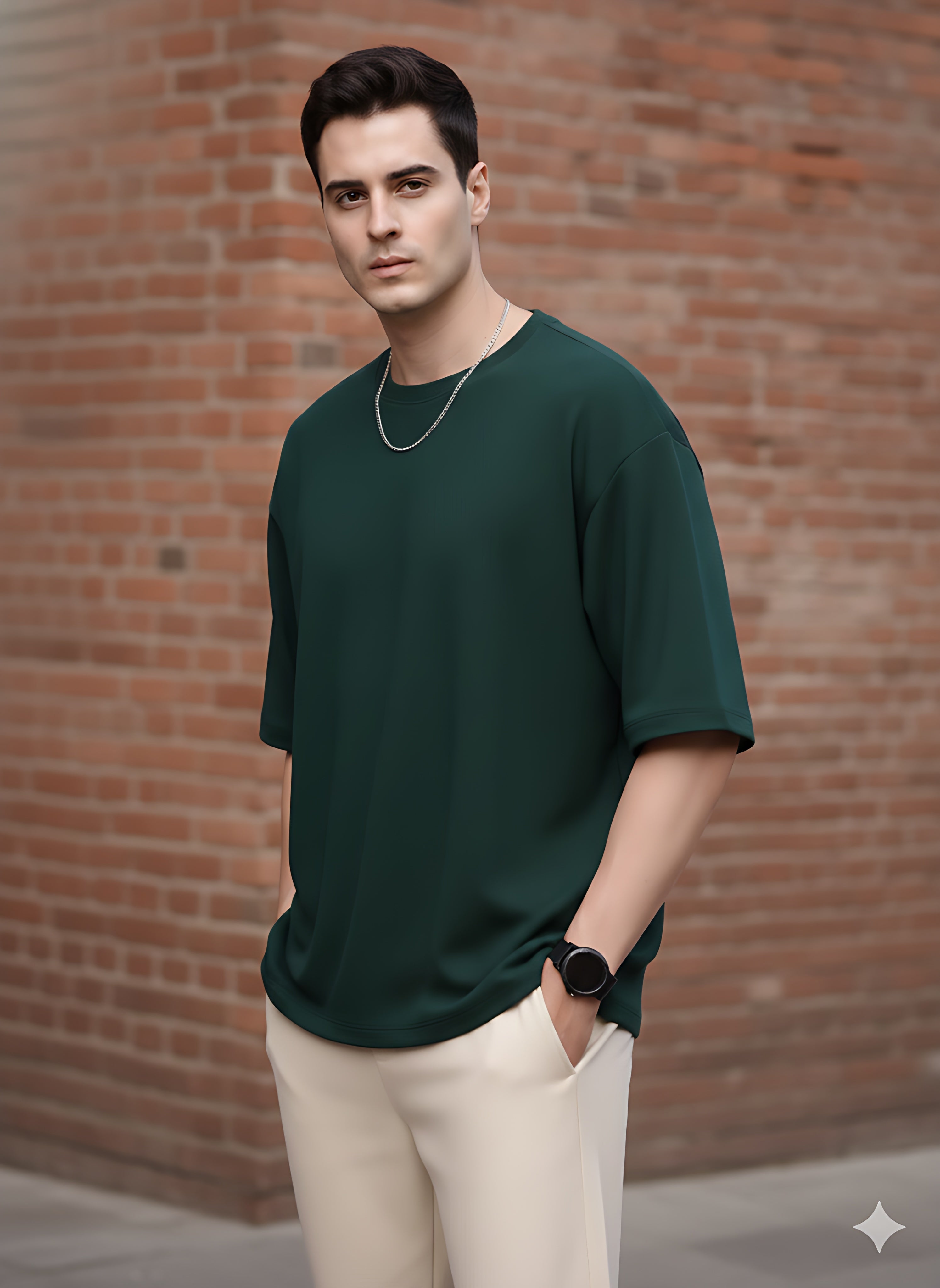 Oversized Bottle Green T-shirt