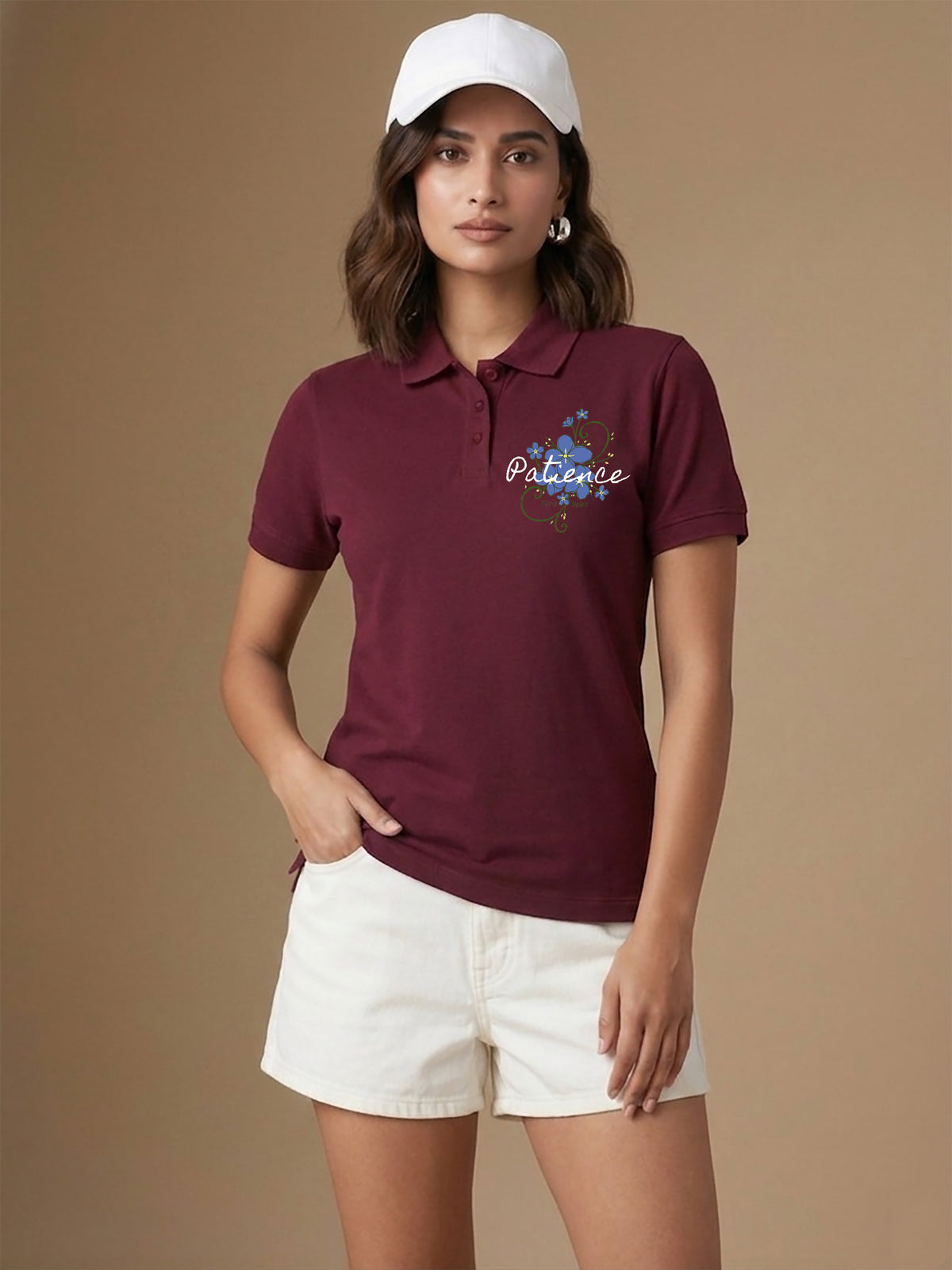 Womens Graphic Polo T-Shirt Patience