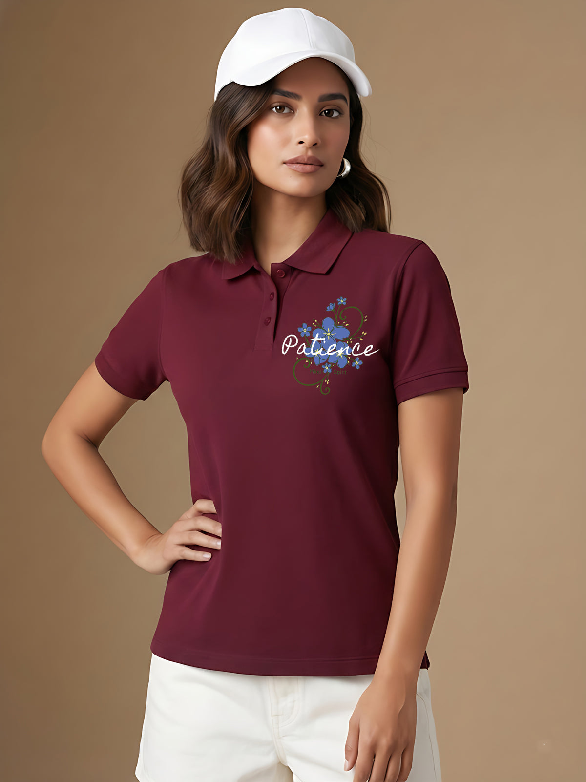 Womens Graphic Polo T-Shirt Patience