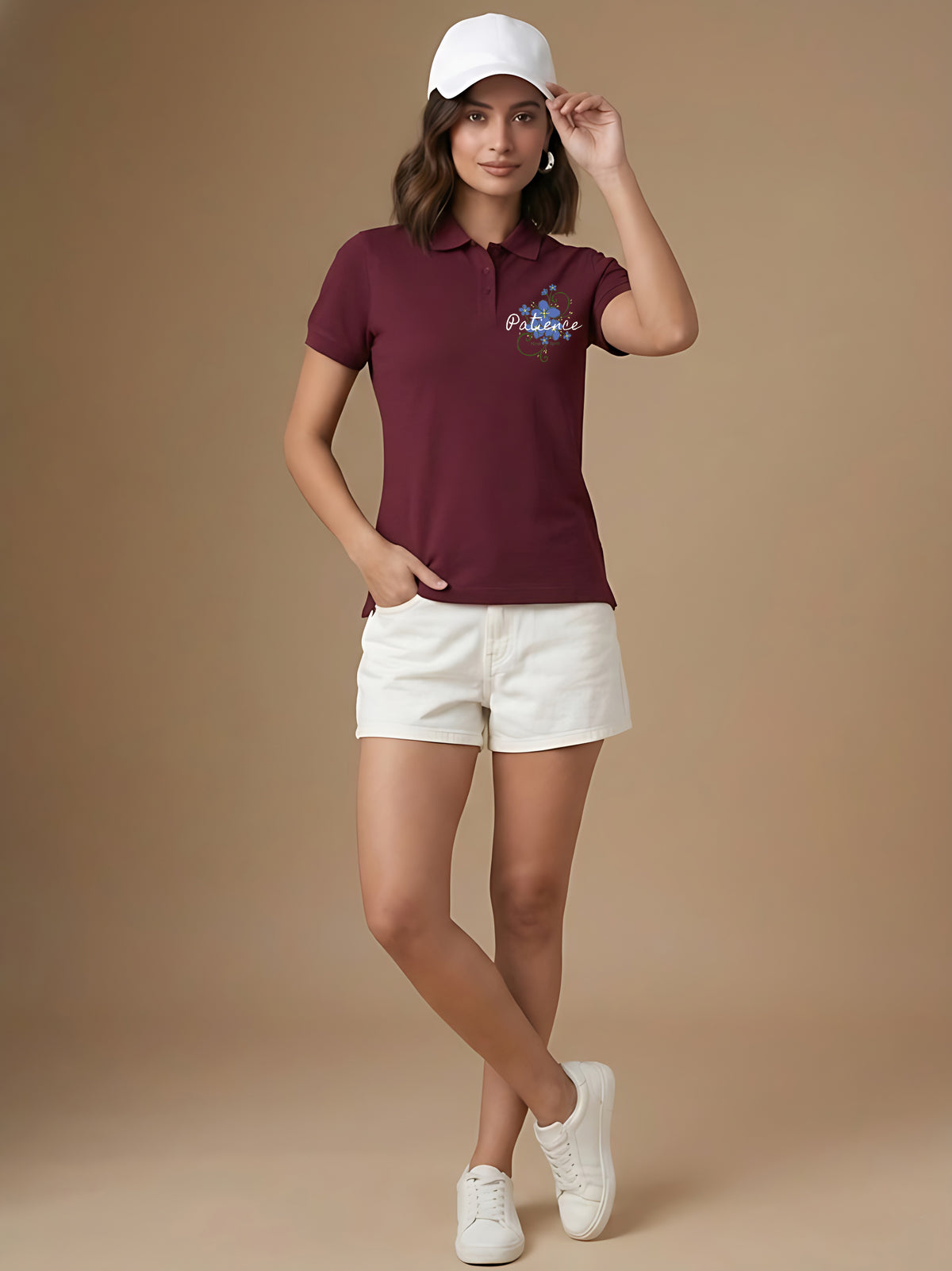 Womens Graphic Polo T-Shirt Patience