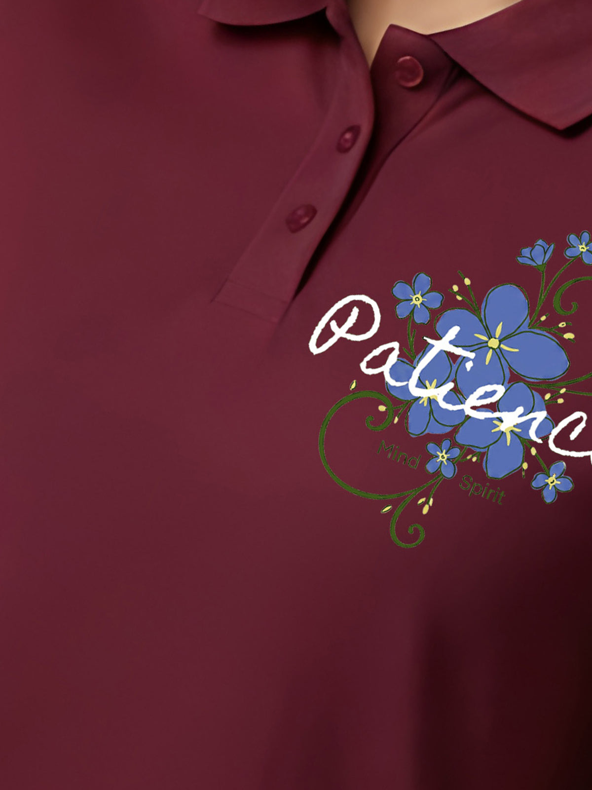 Womens Graphic Polo T-Shirt Patience