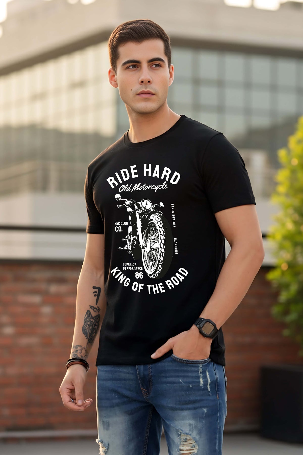 Mens Graphic Regular Half Sleeve T Shirt