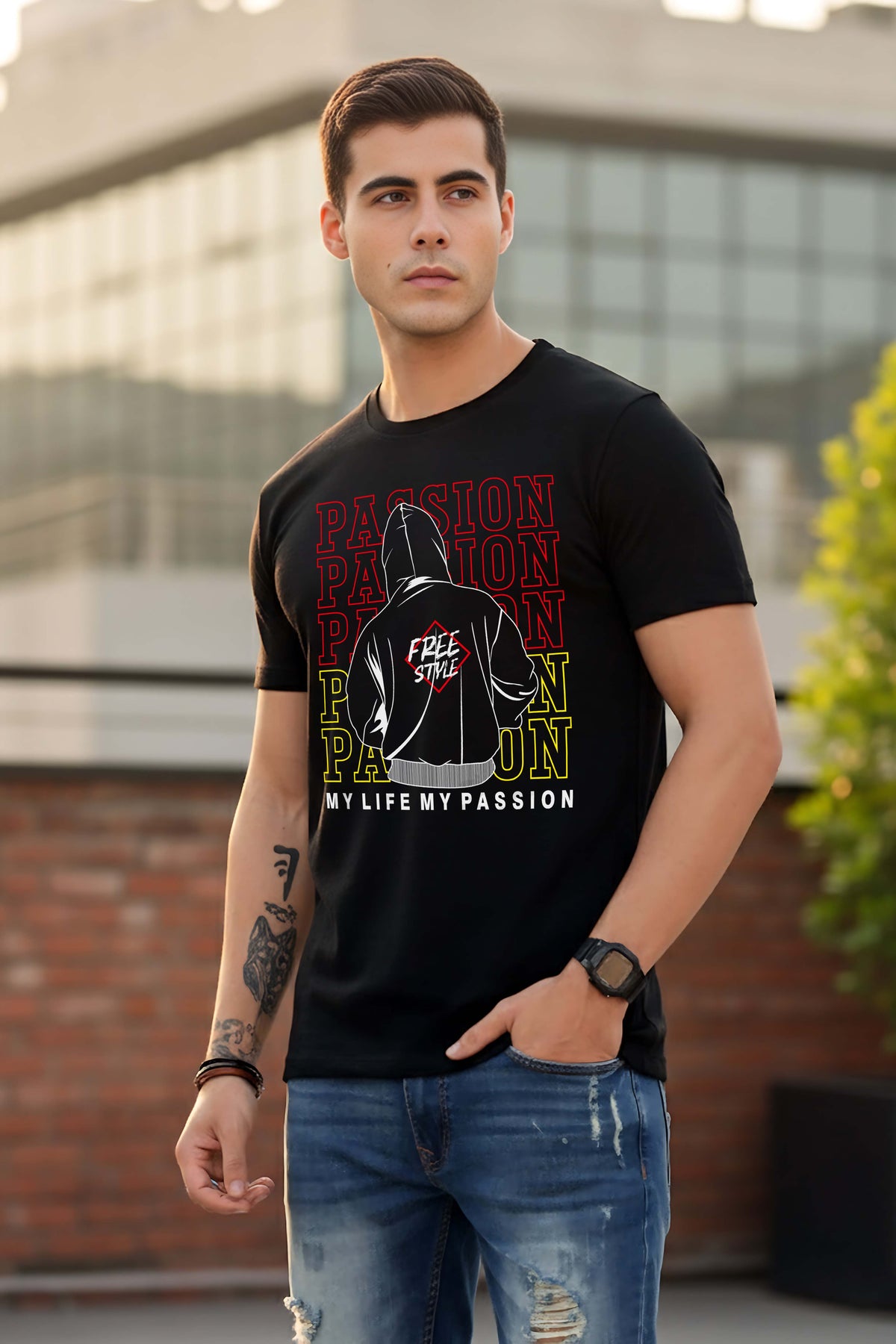 Mens Graphic Regular Half Sleeve T Shirt