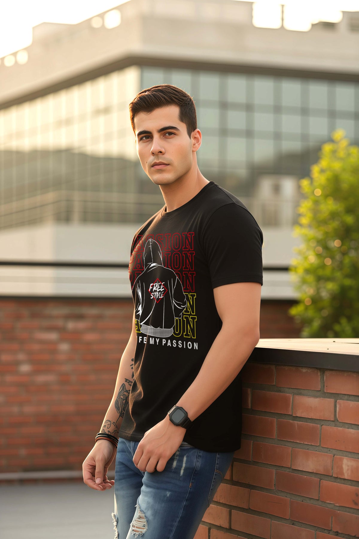 Mens Graphic Regular Half Sleeve T Shirt