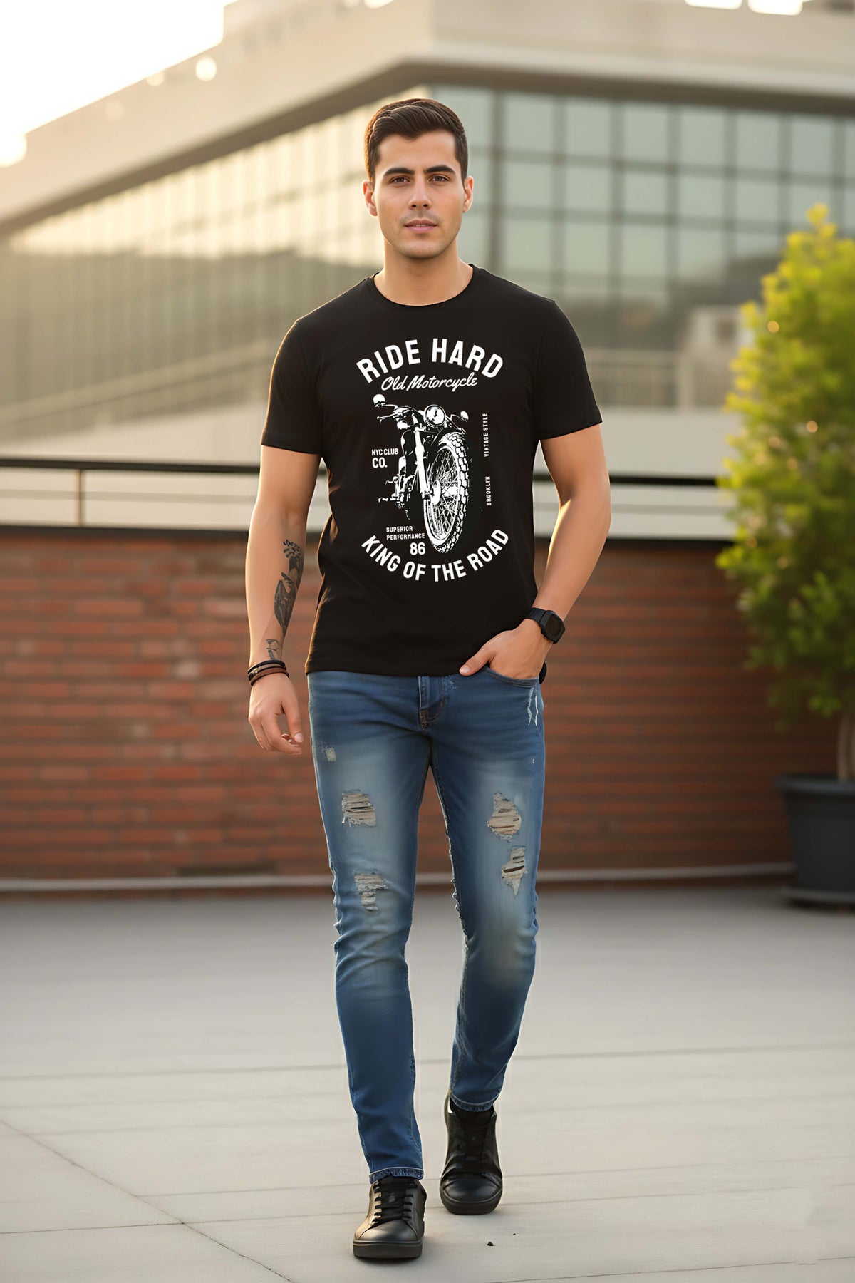 Mens Graphic Regular Half Sleeve T Shirt