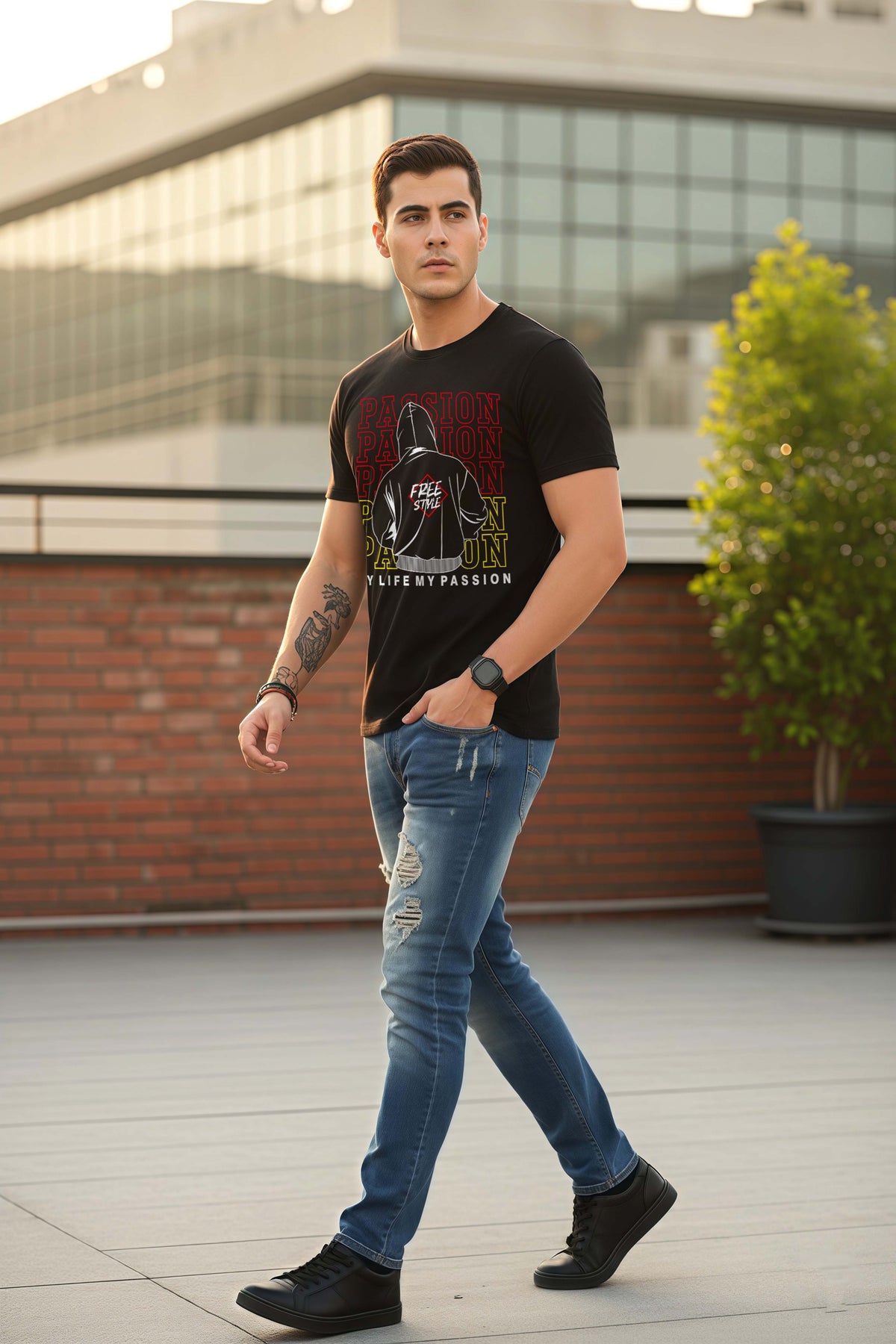 Mens Graphic Regular Half Sleeve T Shirt