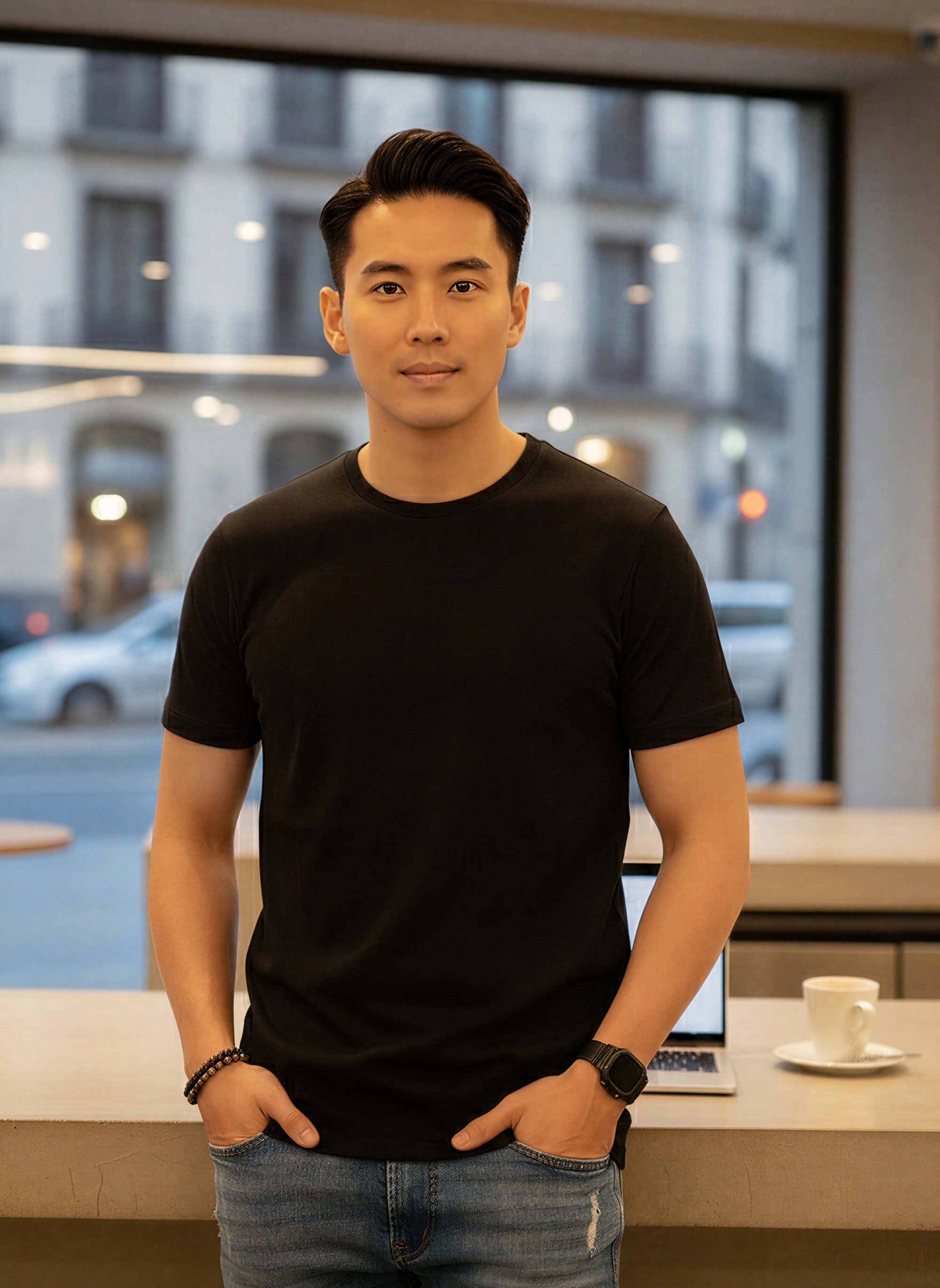 Half Sleeve Black T-Shirt