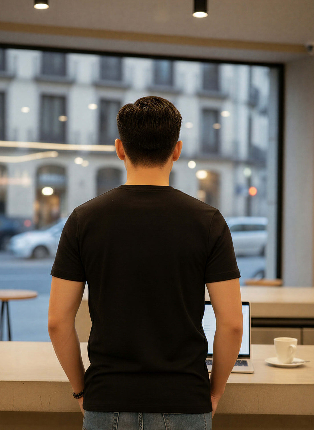 Half Sleeve Black T-Shirt