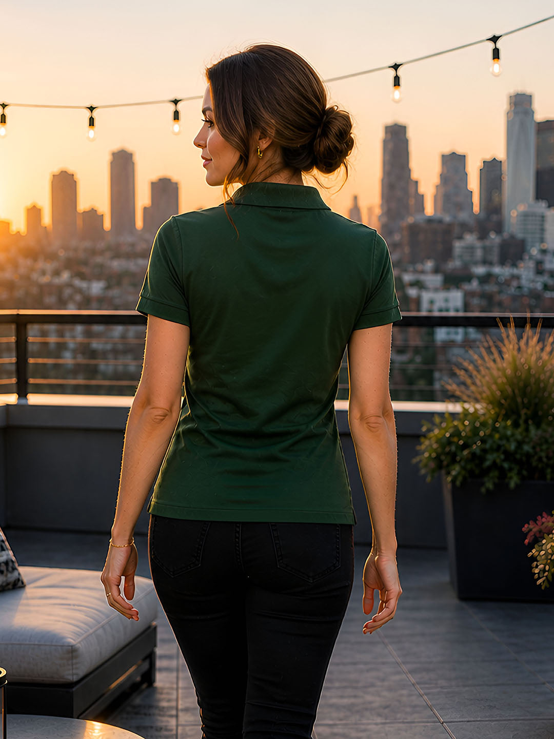 Womens Polo Bottle Green T-Shirt