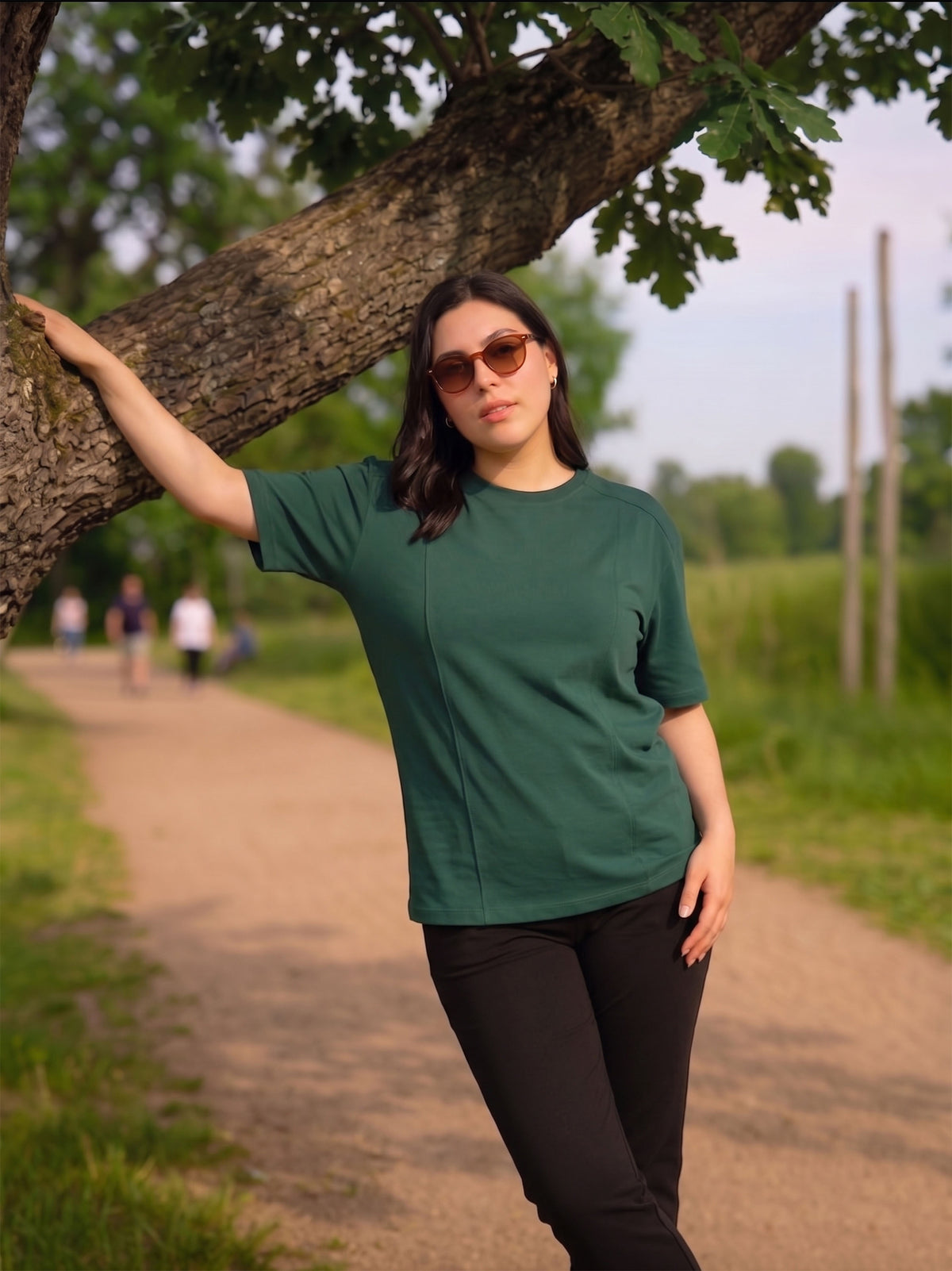 Bottle Green Plus Size T-Shirt