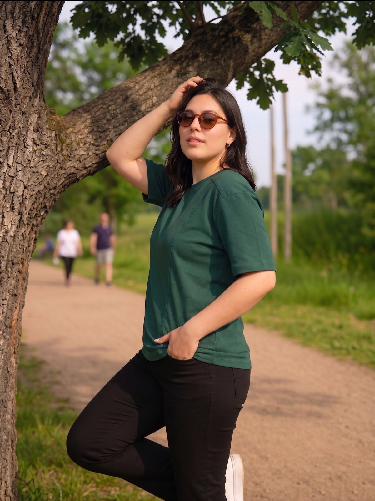 Bottle Green Plus Size T-Shirt