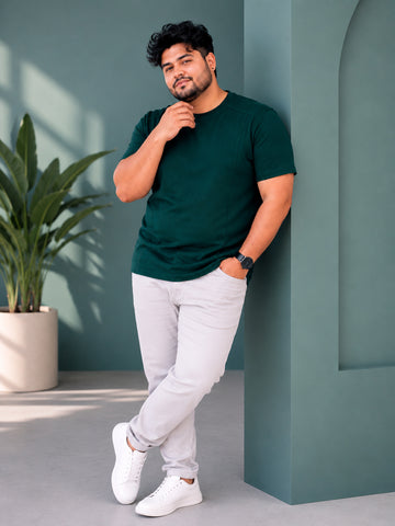 Plus Size Bottle Green T-Shirt