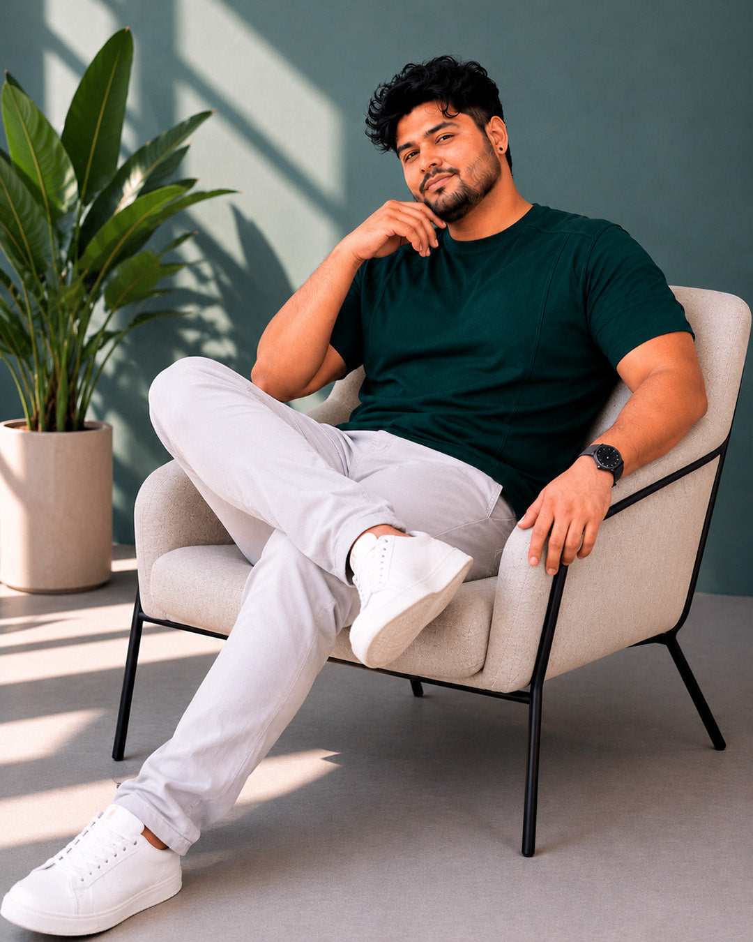 Plus Size Bottle Green T-Shirt