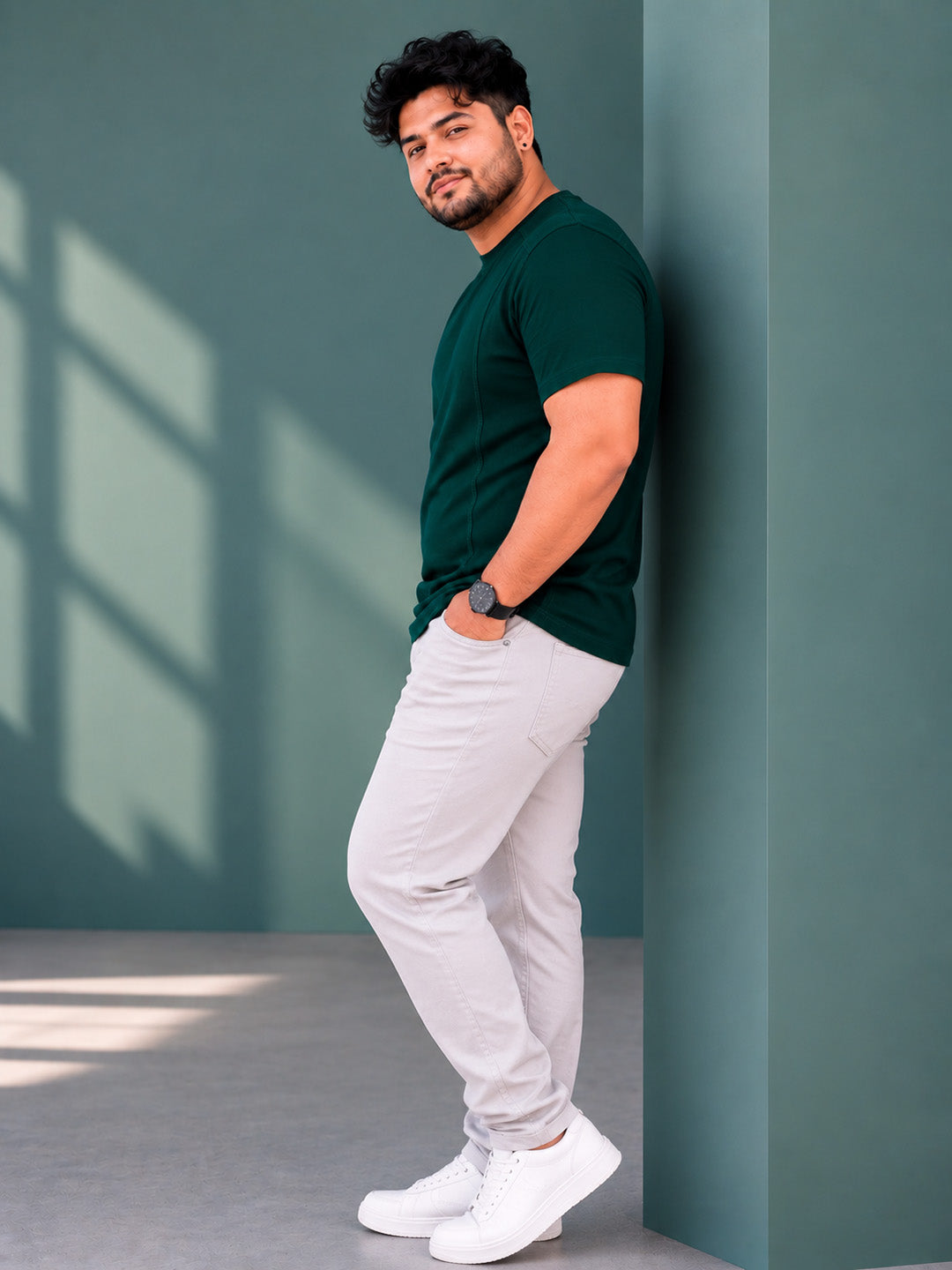 Plus Size Bottle Green T-Shirt