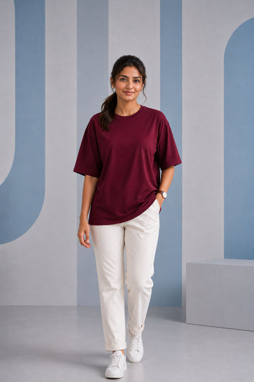 Burgundy Oversized T-Shirt