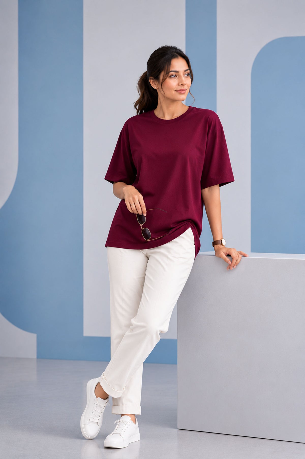 Burgundy Oversized T-Shirt