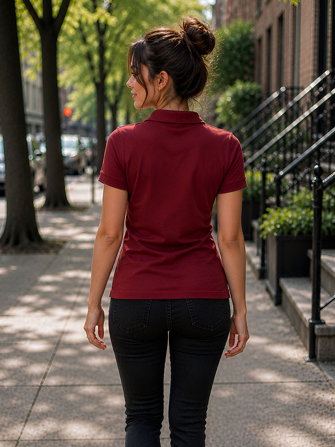 Womens Polo Burgundy T-Shirt