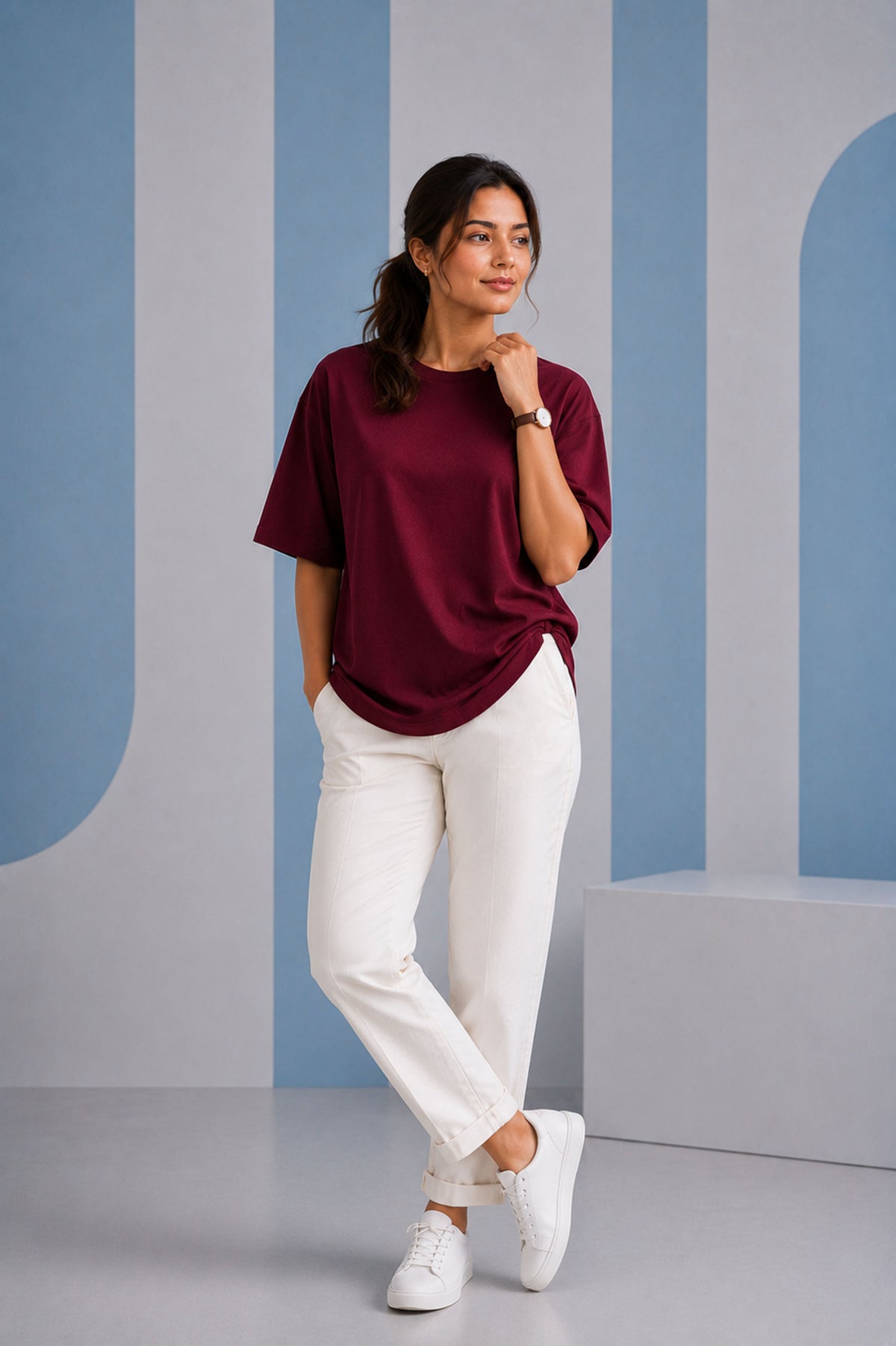 Burgundy Oversized T-Shirt