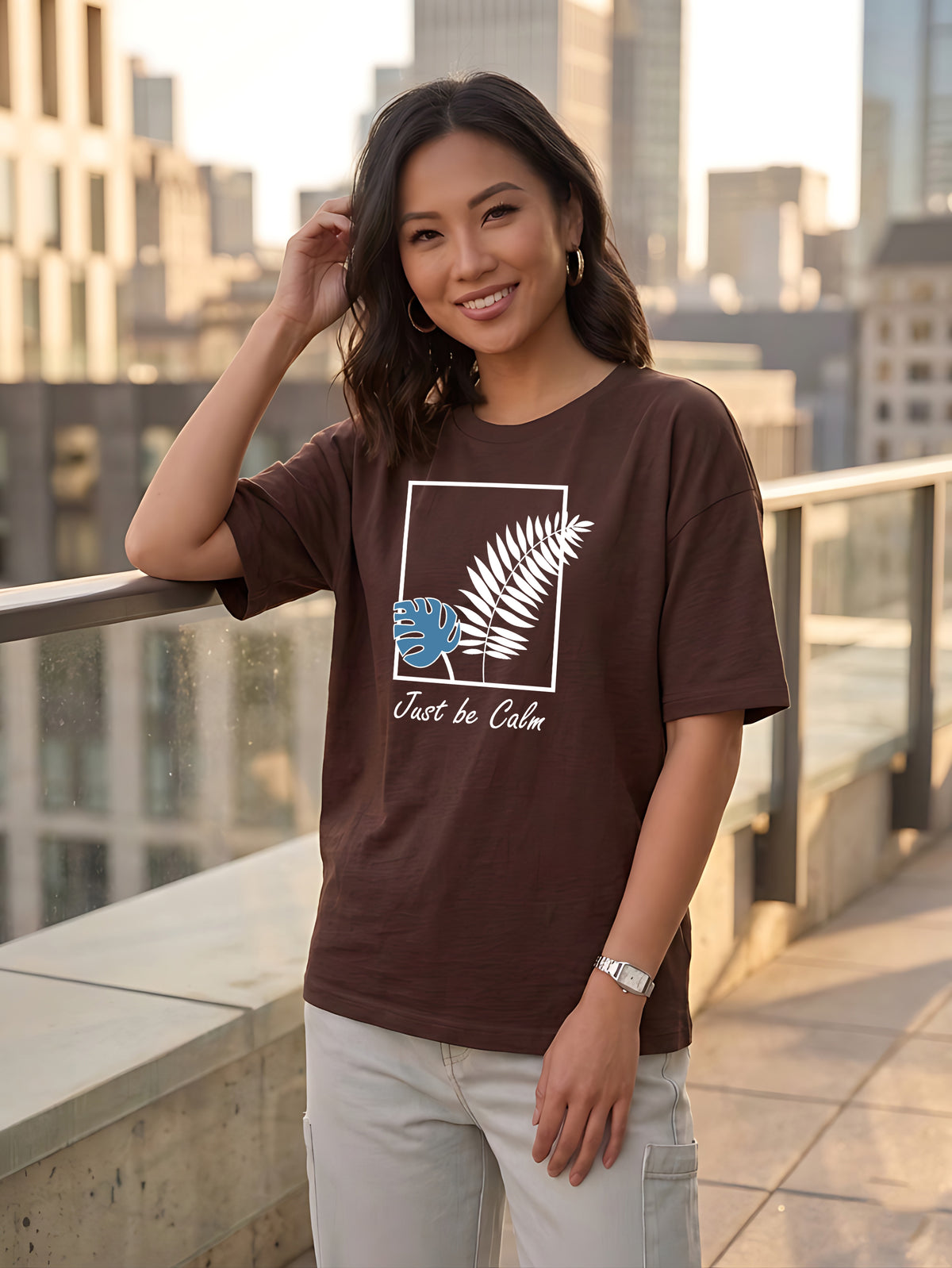 Graphic Oversized T-Shirt Flower