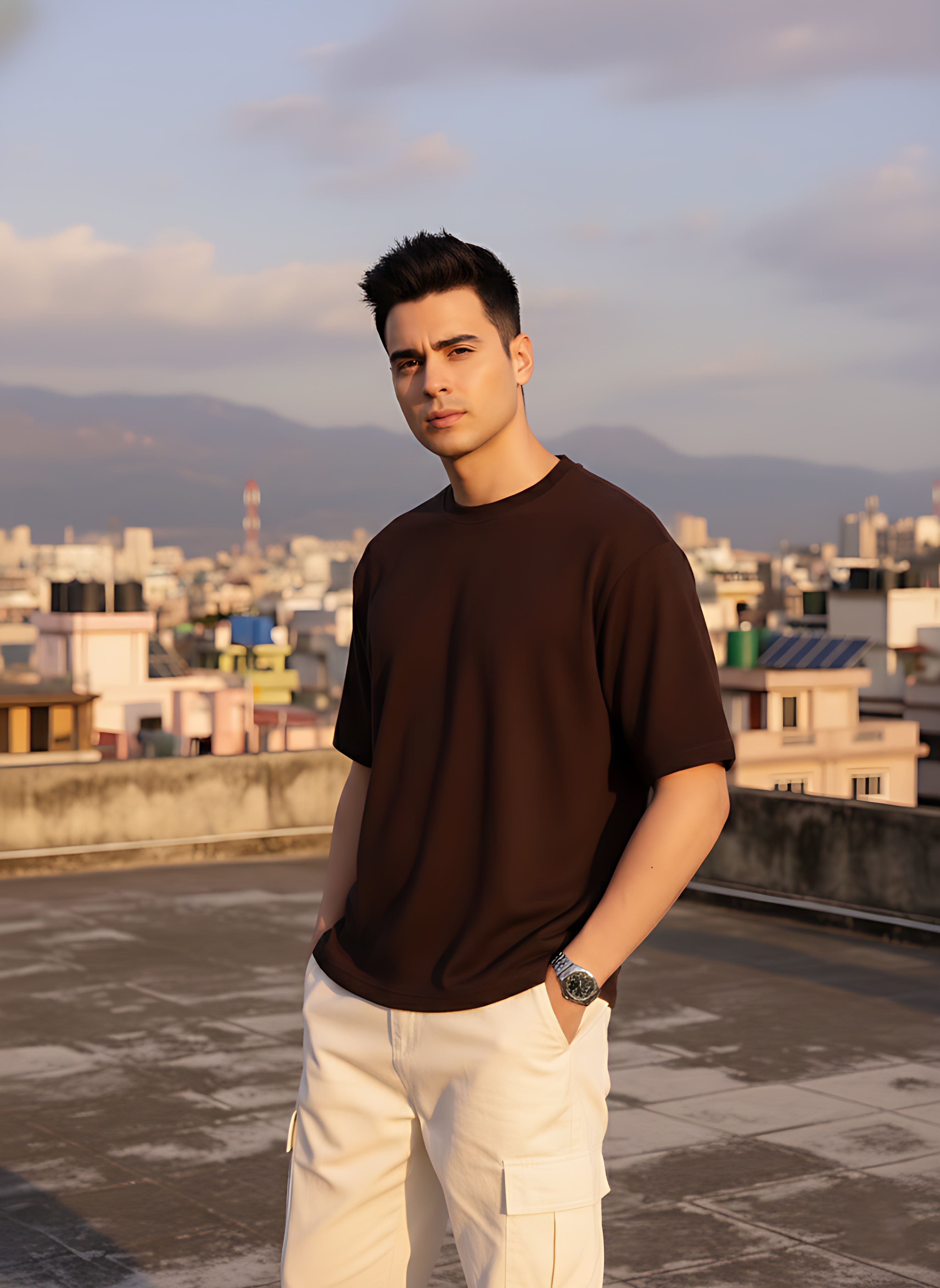 Oversized Coffee Brown T-Shirt