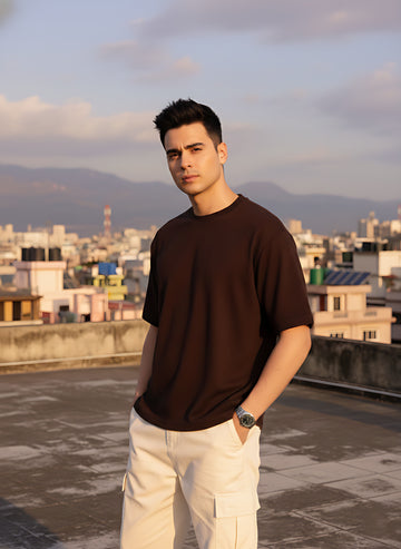 Oversized Coffee Brown T-Shirt