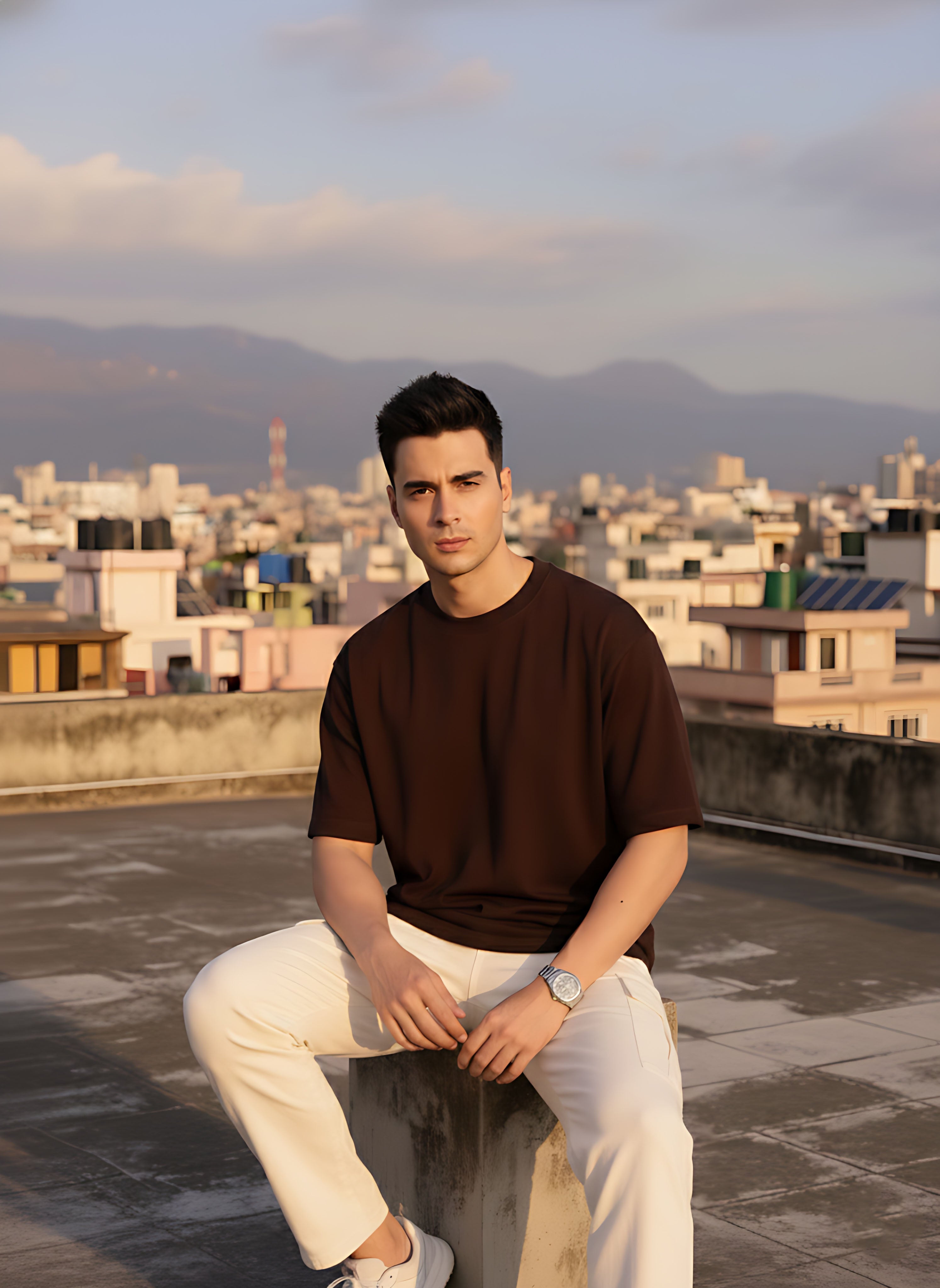 Oversized Coffee Brown T-Shirt