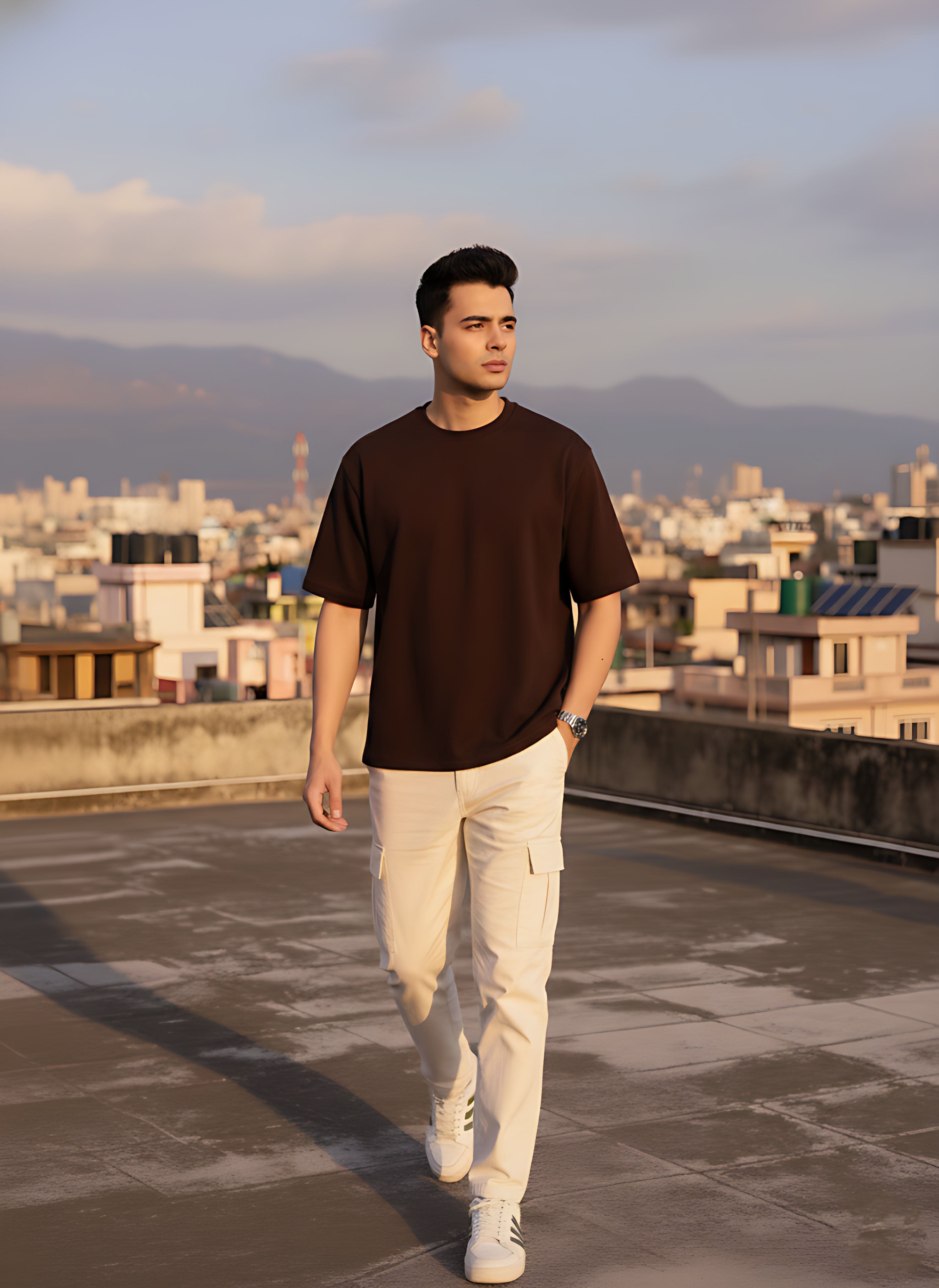 Oversized Coffee Brown T-Shirt