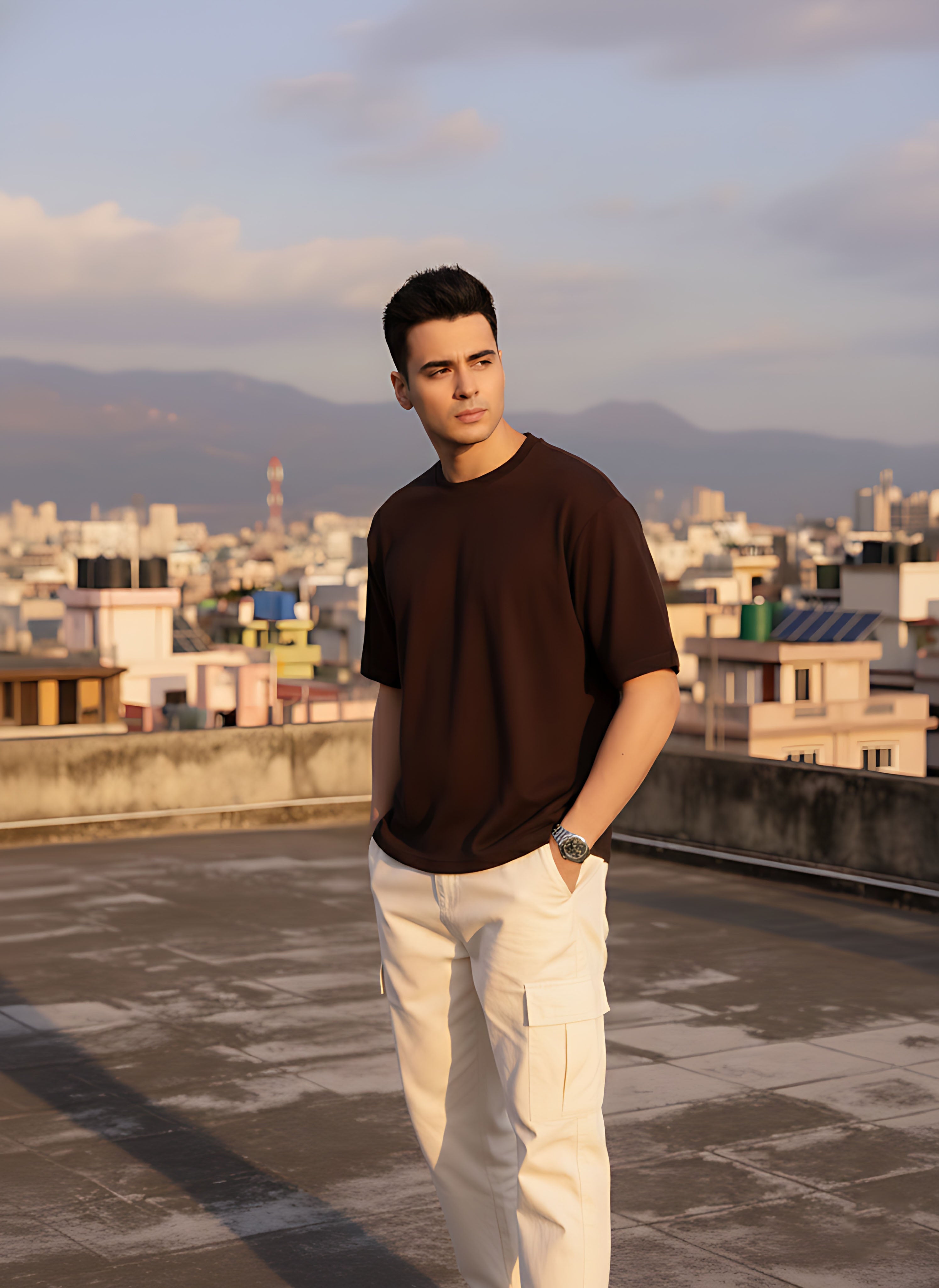 Oversized Coffee Brown T-Shirt