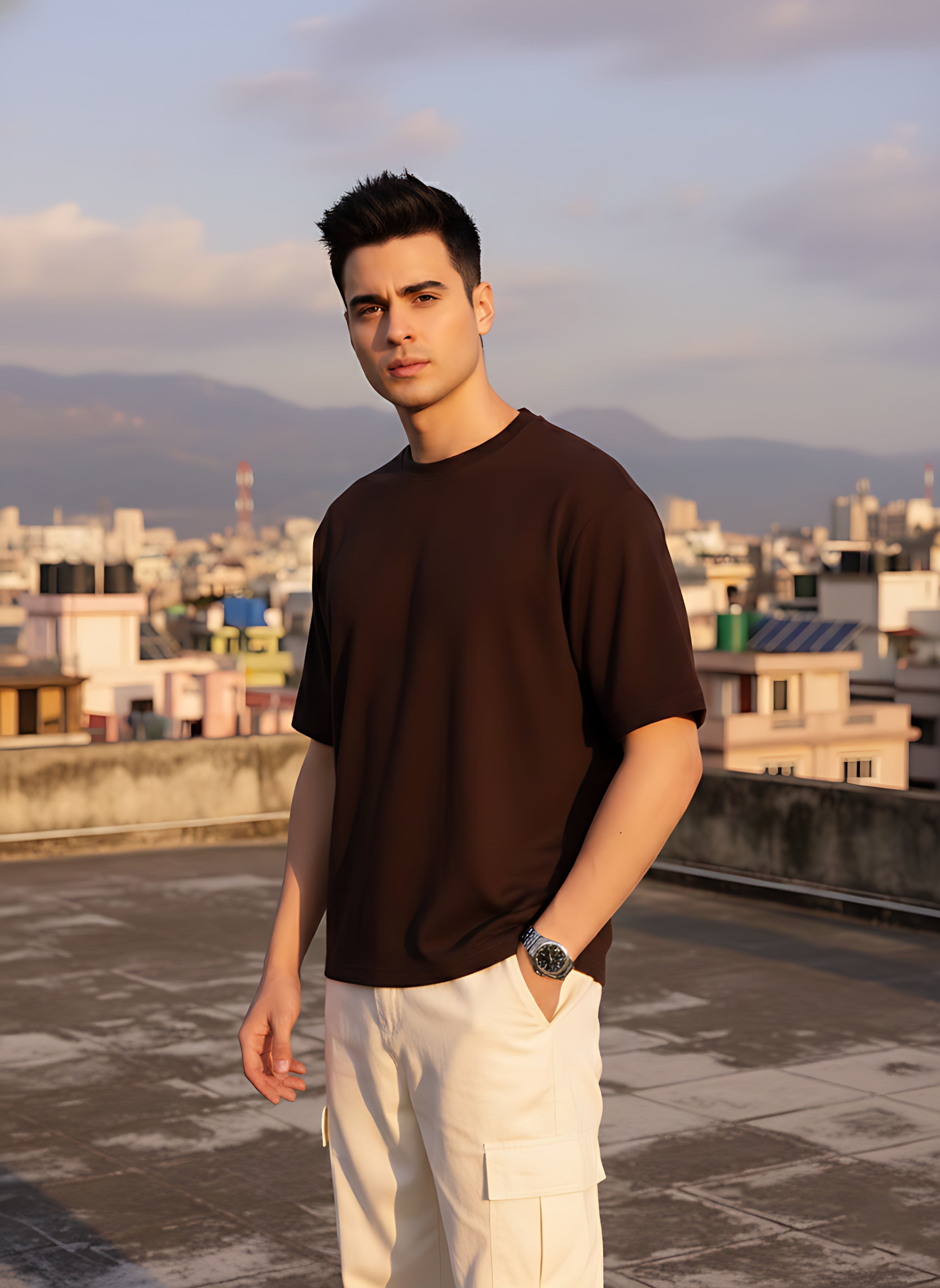 Oversized Coffee Brown T-Shirt