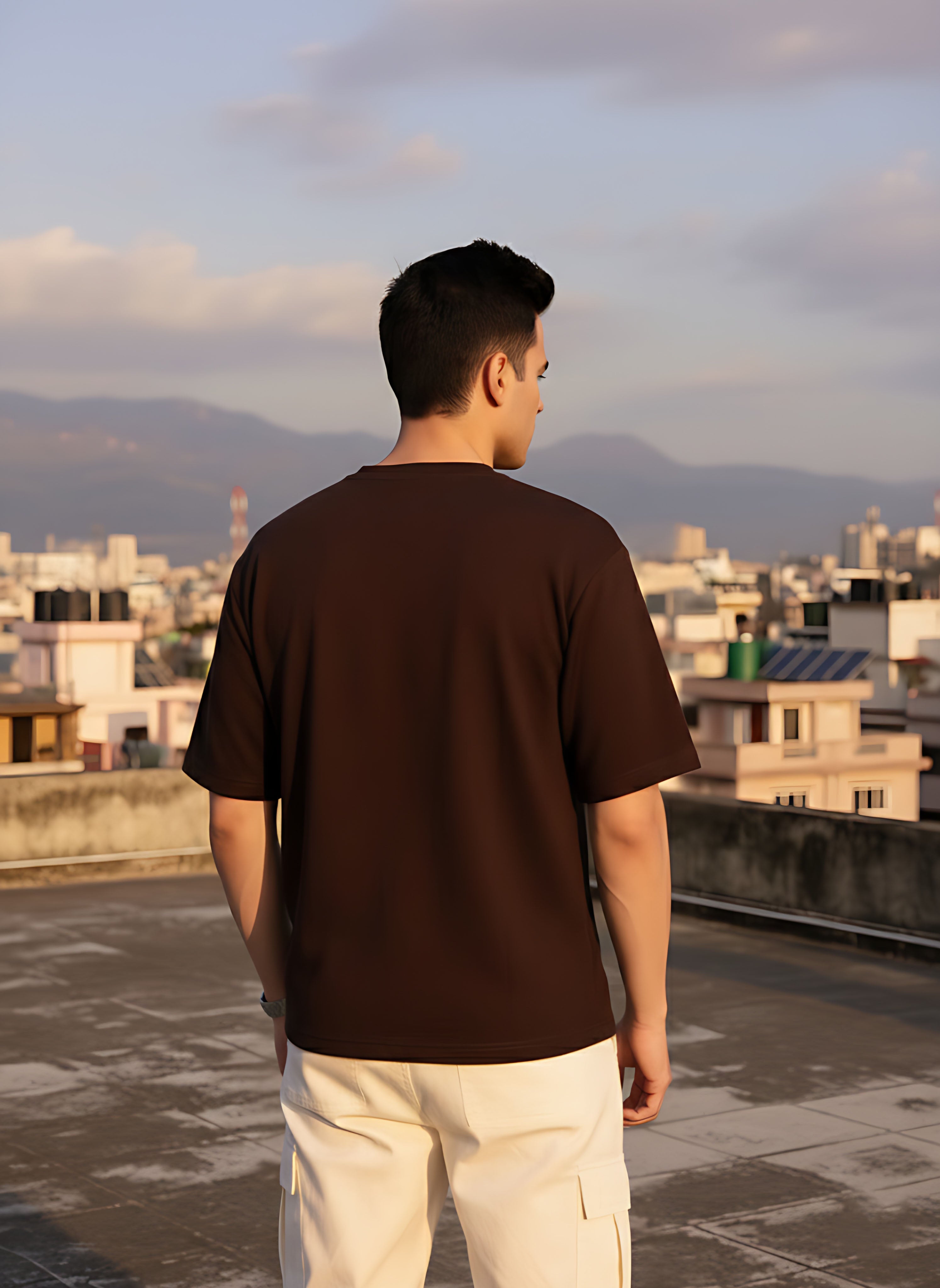 Oversized Coffee Brown T-Shirt