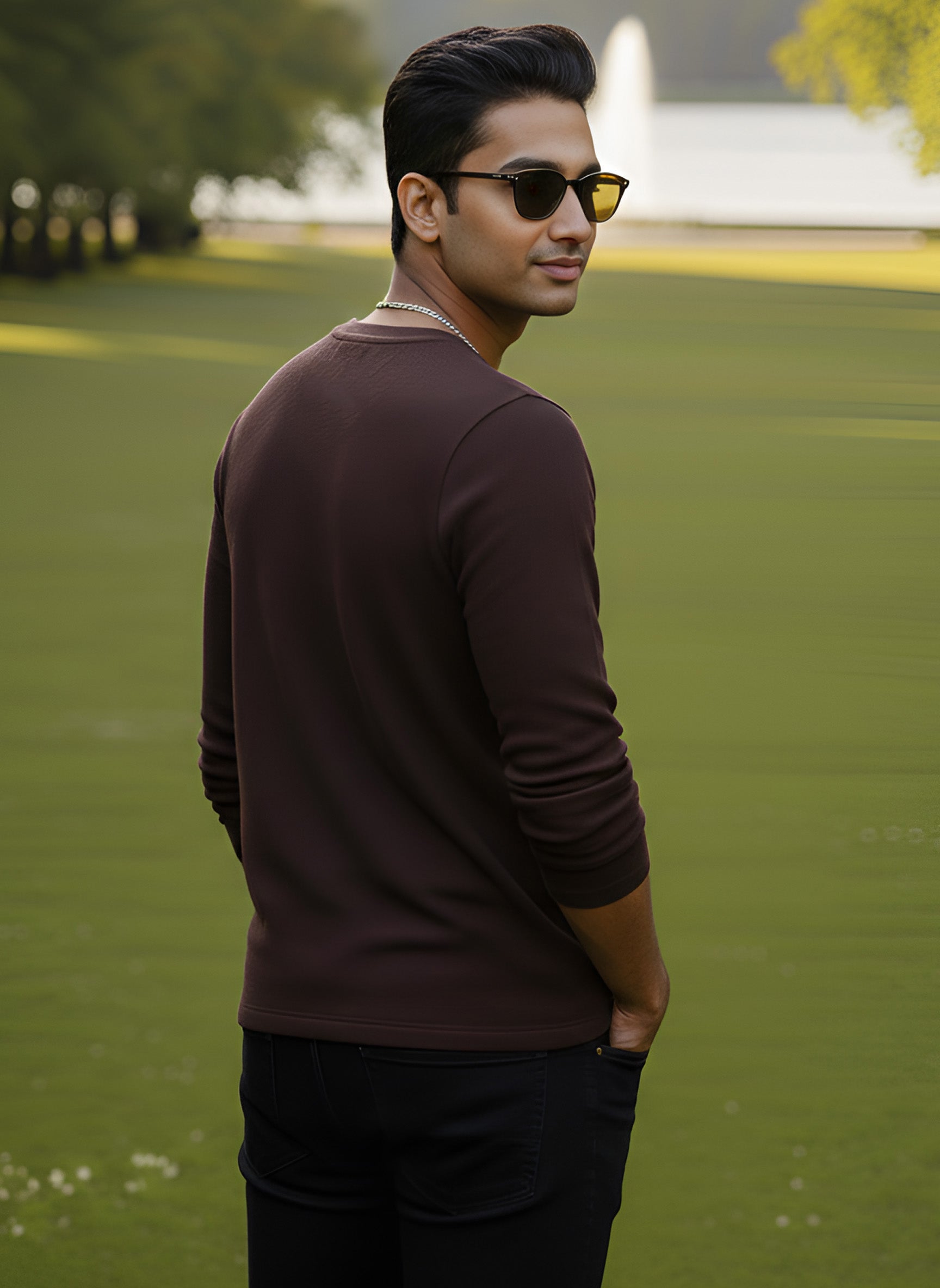 Long Sleeve Coffee Brown T-Shirt
