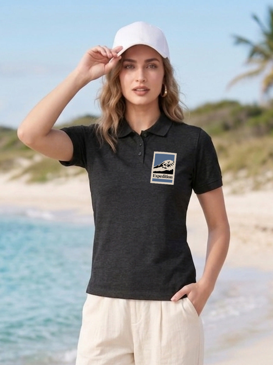 Womens Graphic Polo T-Shirt Expedition