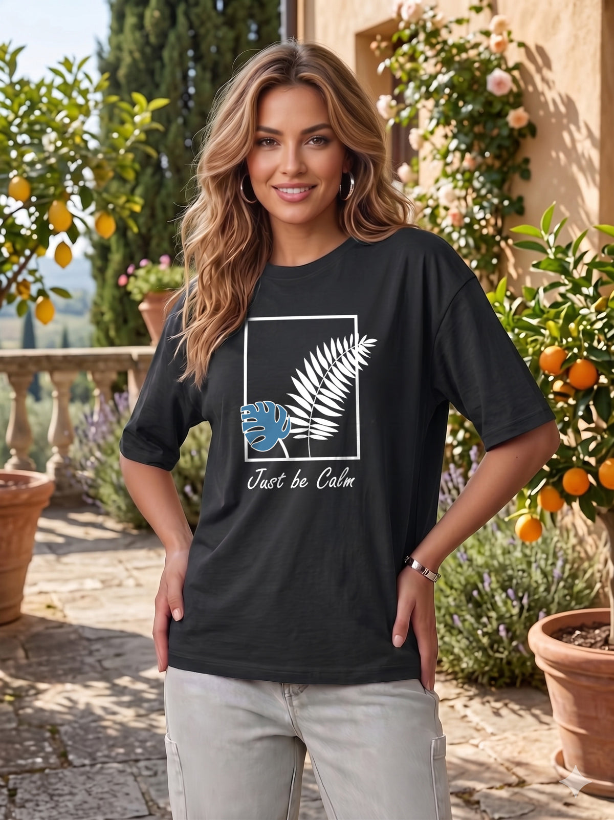 Graphic Oversized T-Shirt Flower
