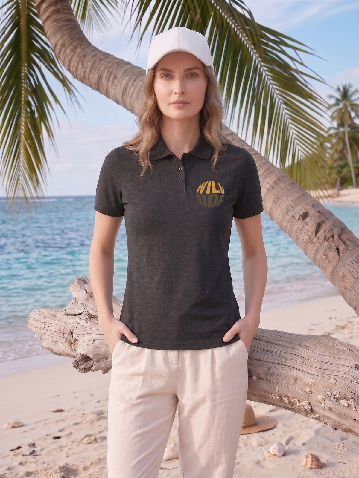 Womens Graphic Polo T-Shirt Wild Ride