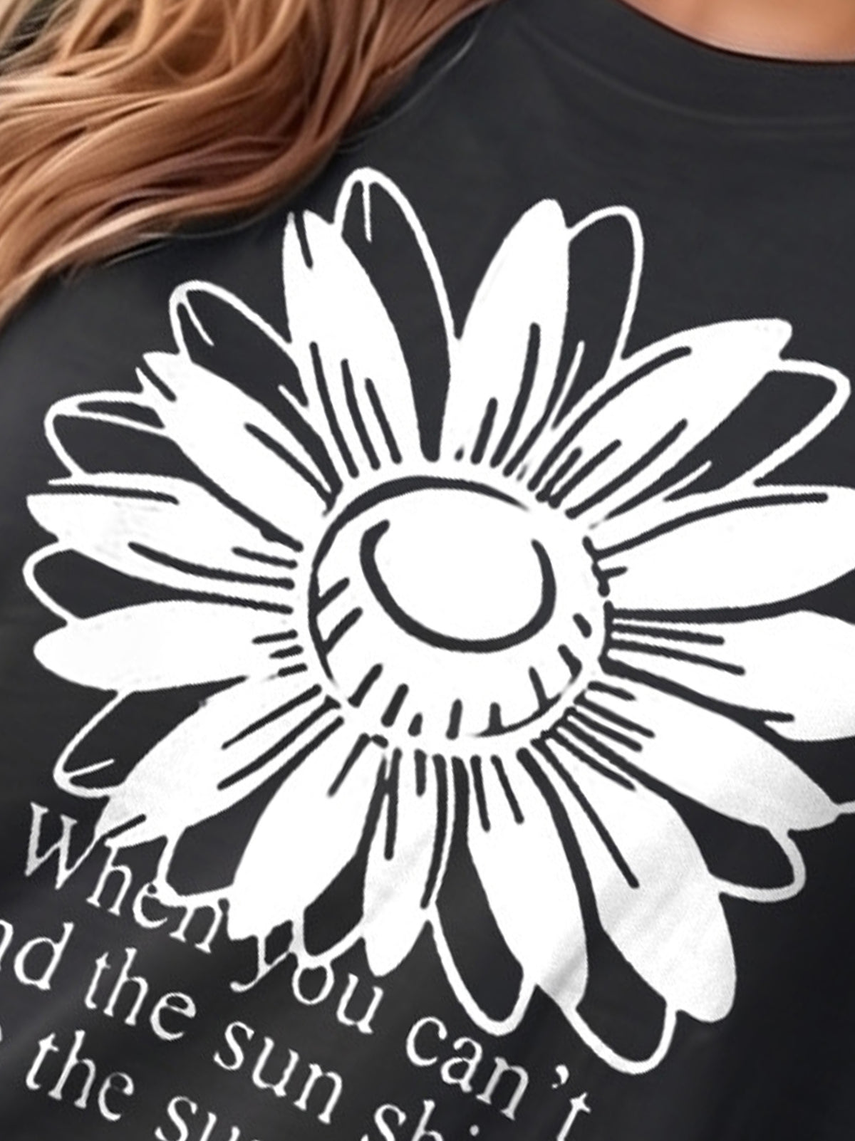 Graphic Oversized T-Shirt Sunflower
