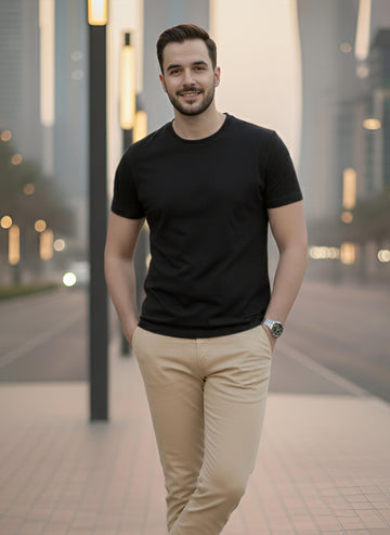 Half Sleeve Charcoal T-Shirt