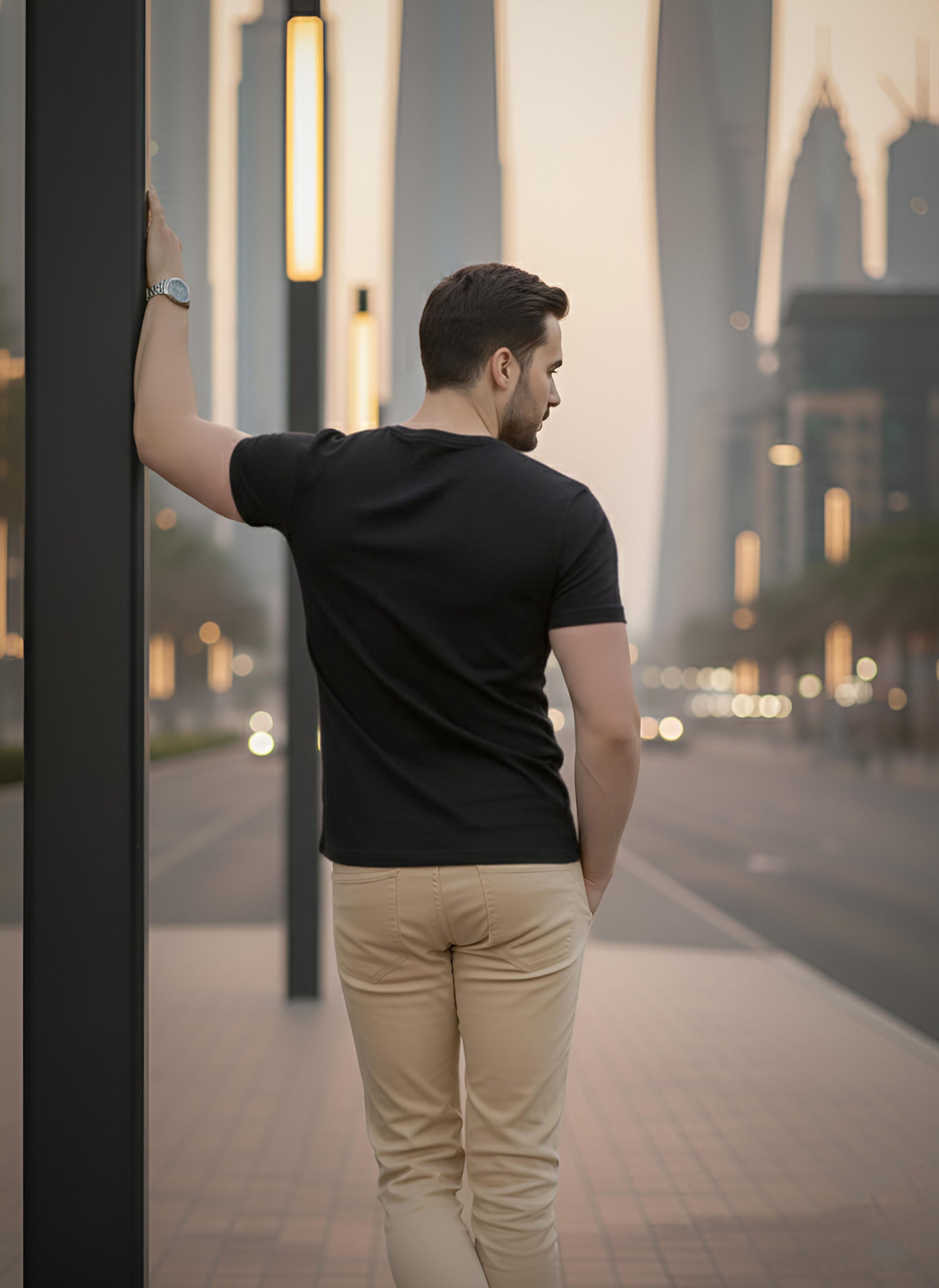 Half Sleeve Charcoal T-Shirt