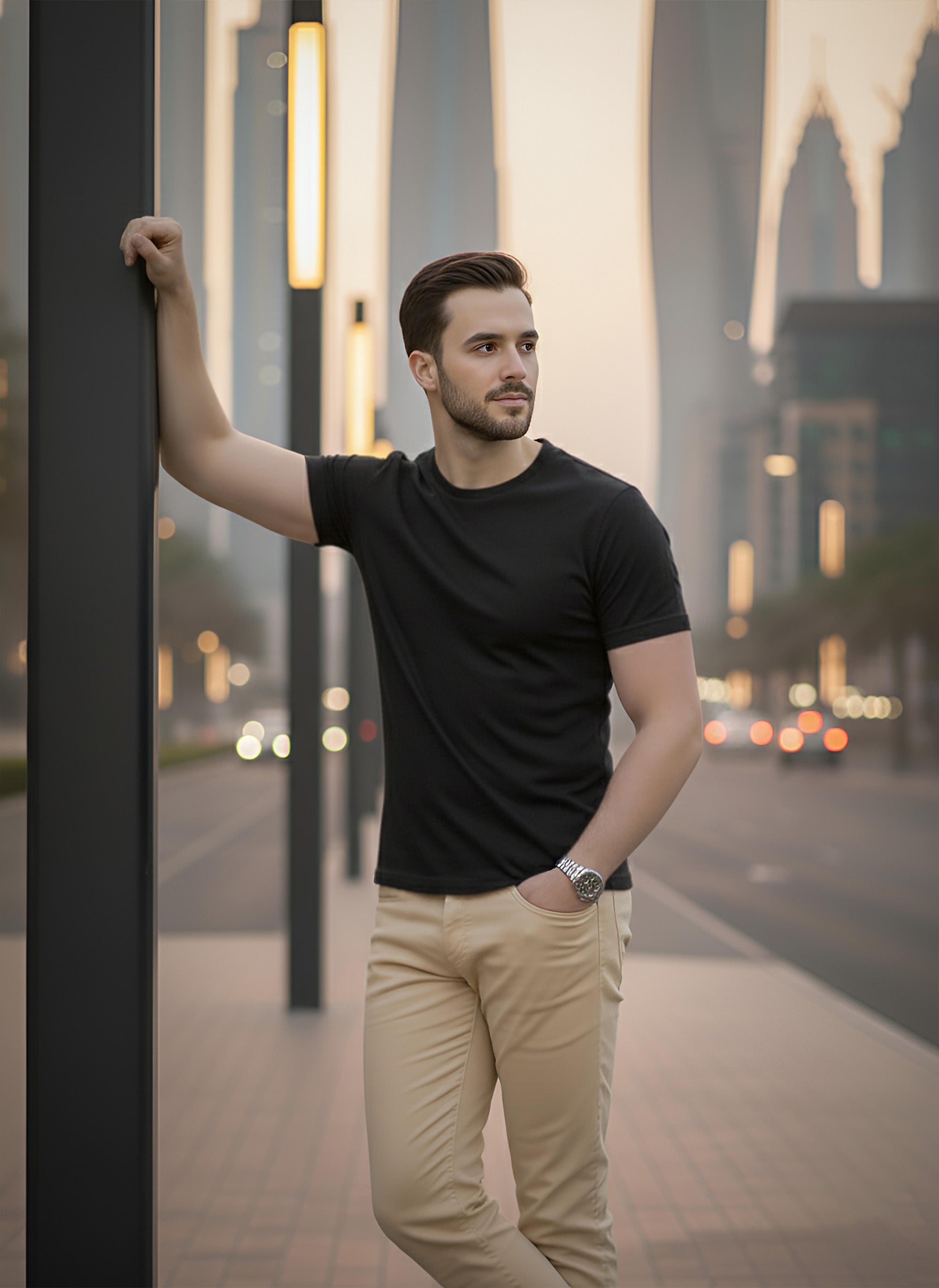 Half Sleeve Charcoal T-Shirt